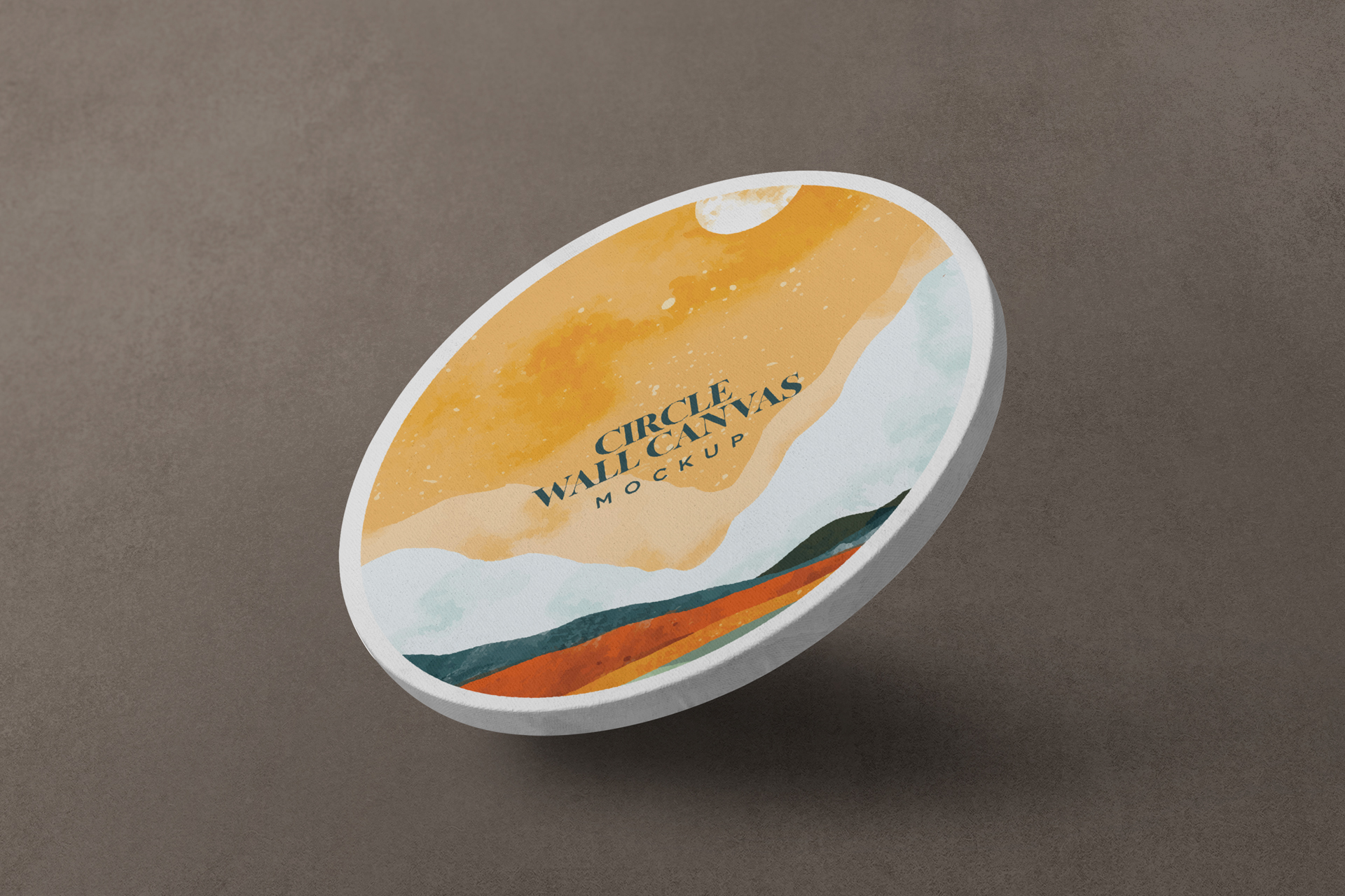 Dynamic Round Canvas Mockup Angled Perspective