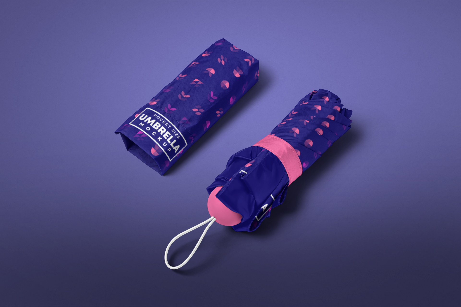 Folded Pocket Umbrella Mockup Stylish Scene