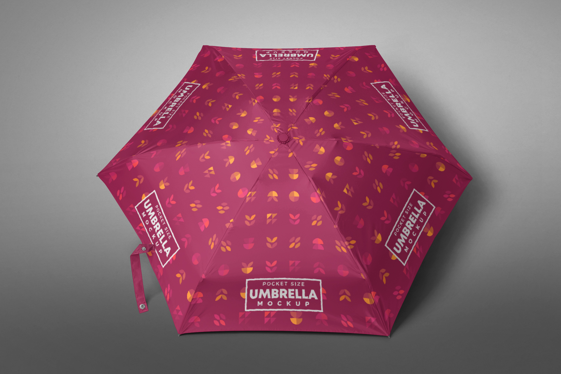 Elegant Open Pocket Umbrella Mockup Top View