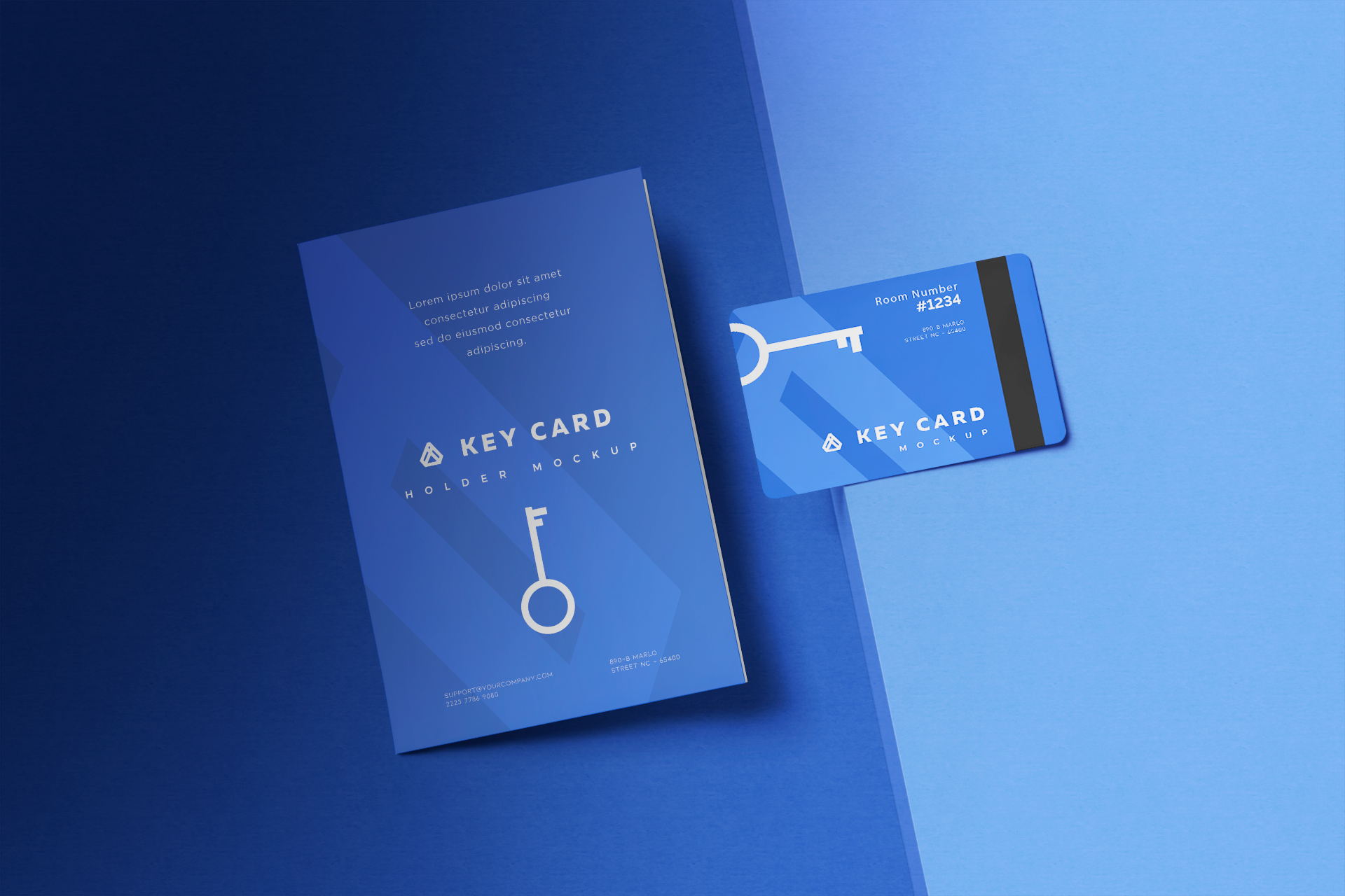 Floating Key Card Holder Mockup Modern Design