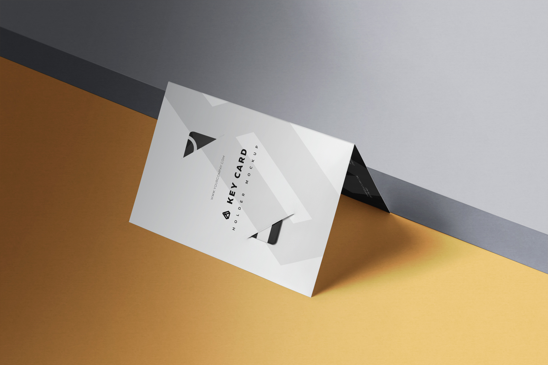 Elegant Folded Key Card Holder Mockup