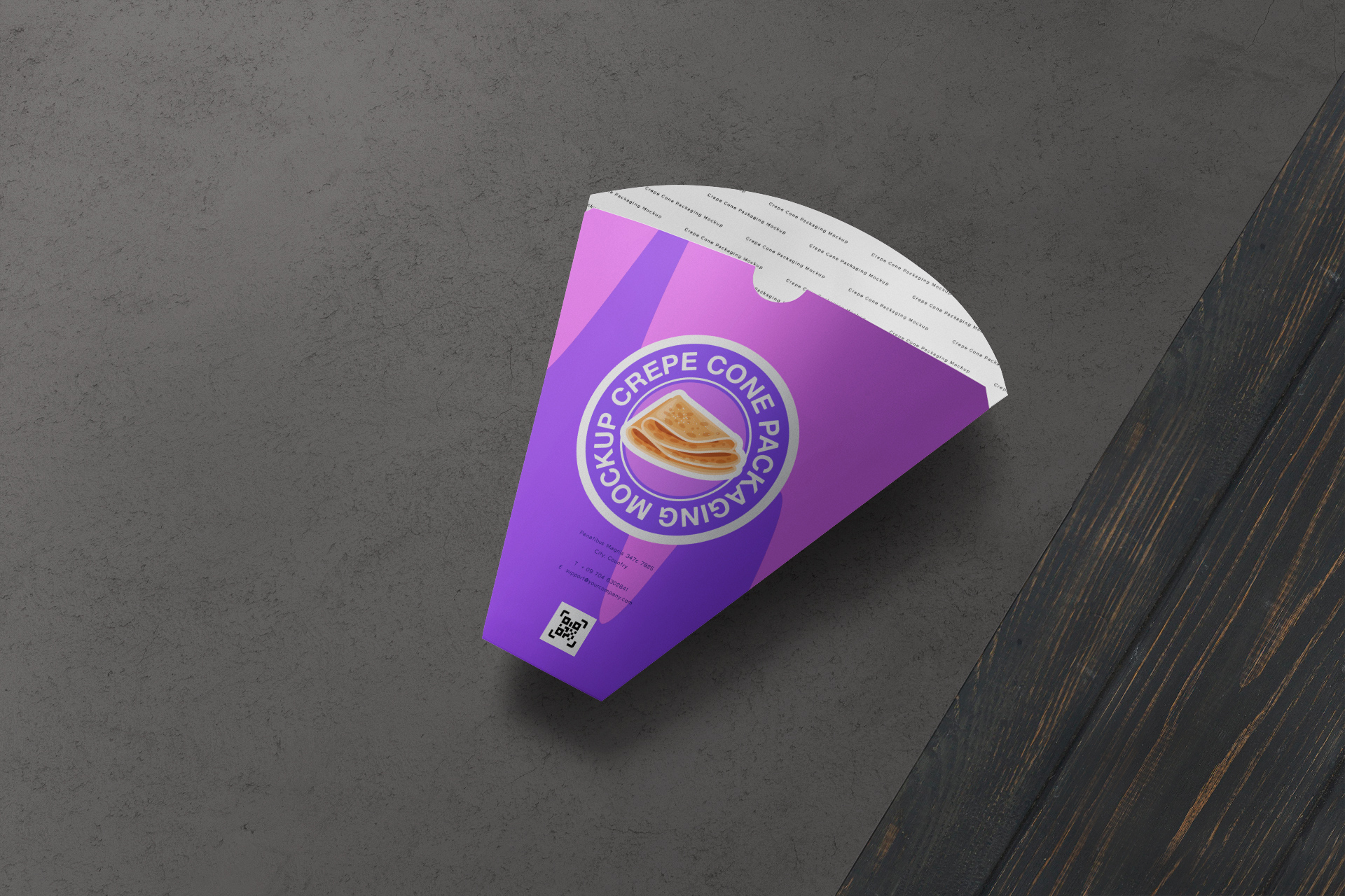 Floating Crepe Cone Packaging Mockup Creative Display
