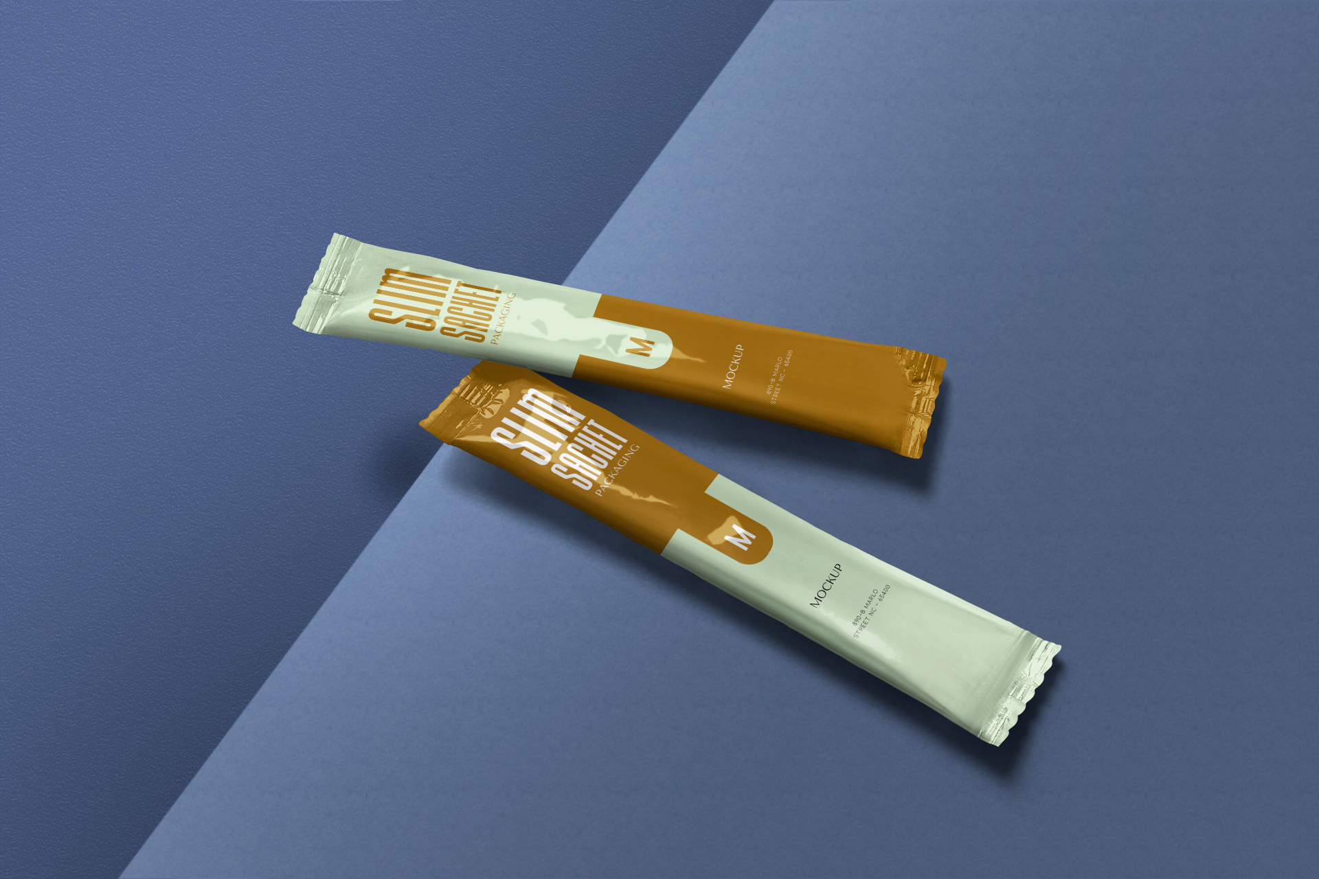 Stylish Slim Sachet Mockup Flexible Packaging