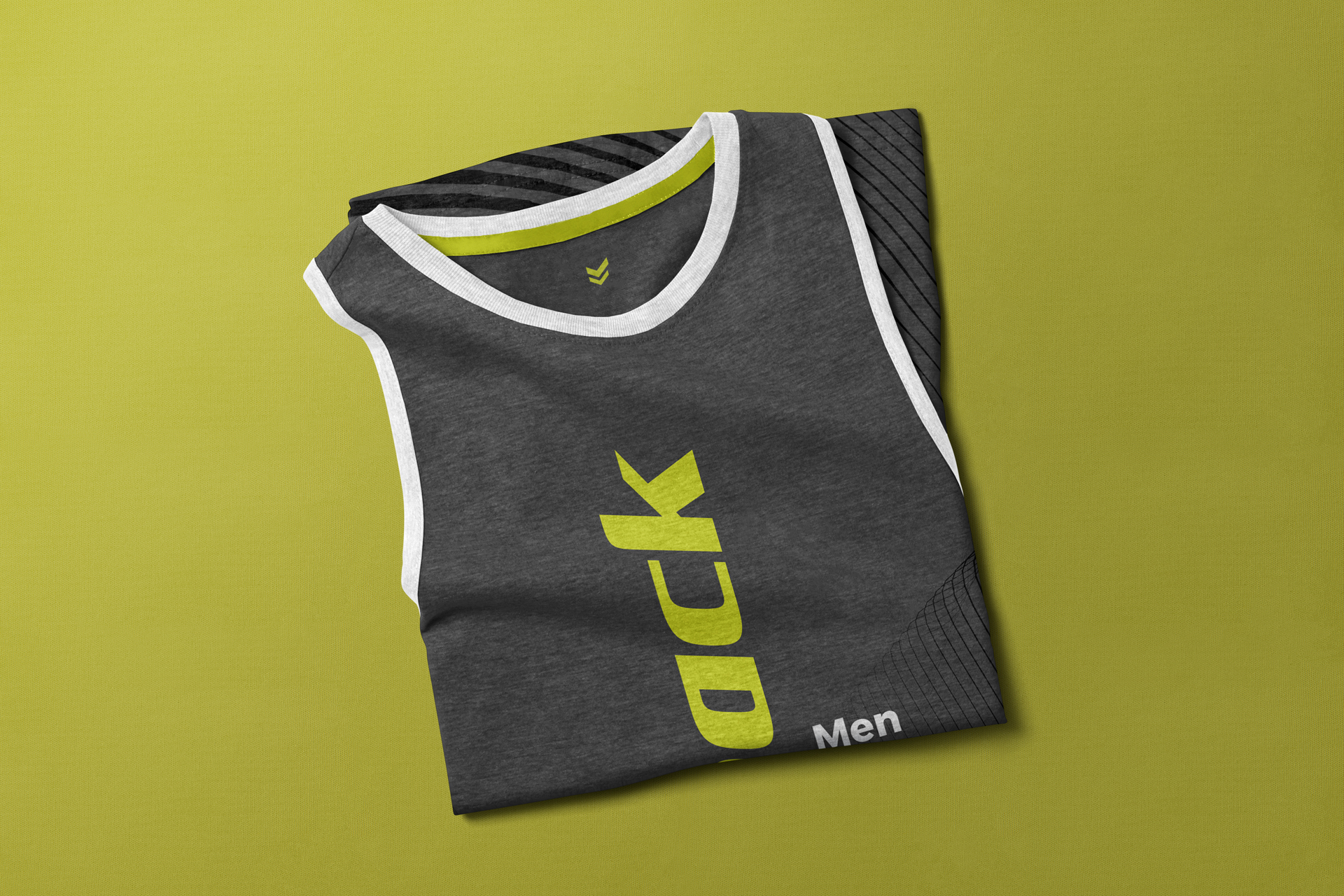 Folded Mens Racerback Tank Top Mockup Sports Apparel