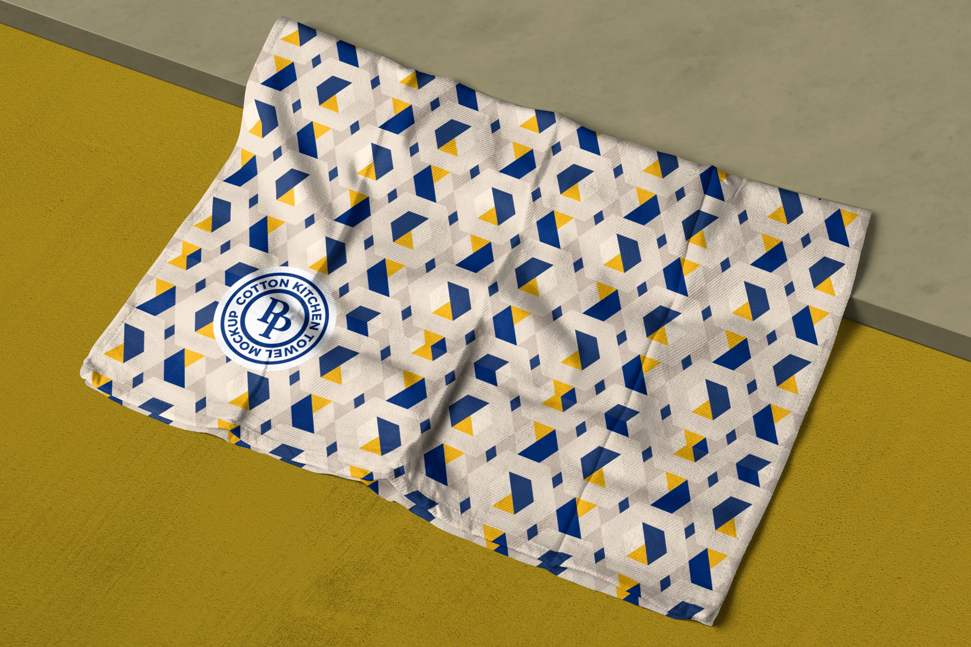 Flat Lay Cotton Kitchen Towel Mockup Stylish Design