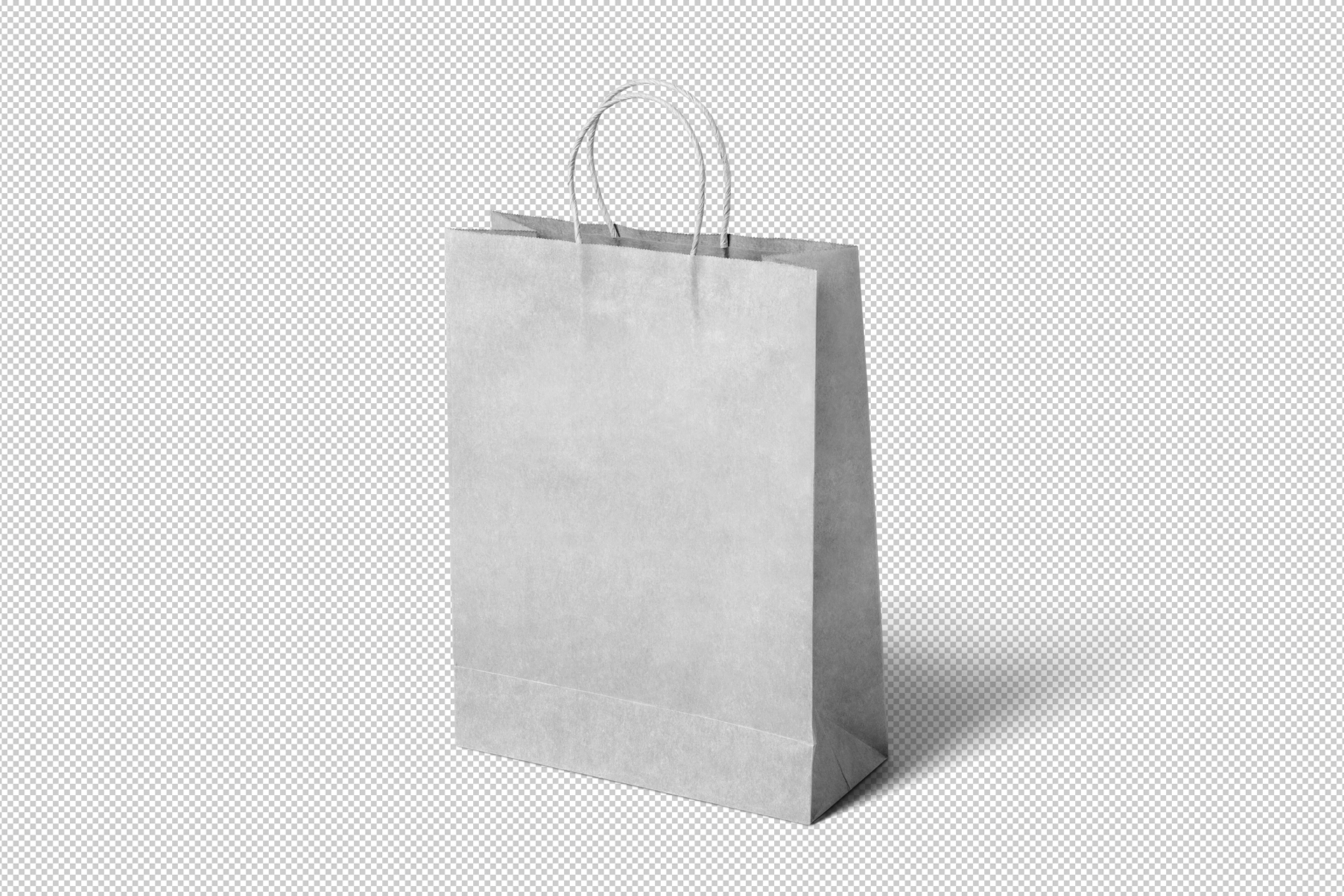 Standing Kraft Paper Shopping Bag Mockup with Handles