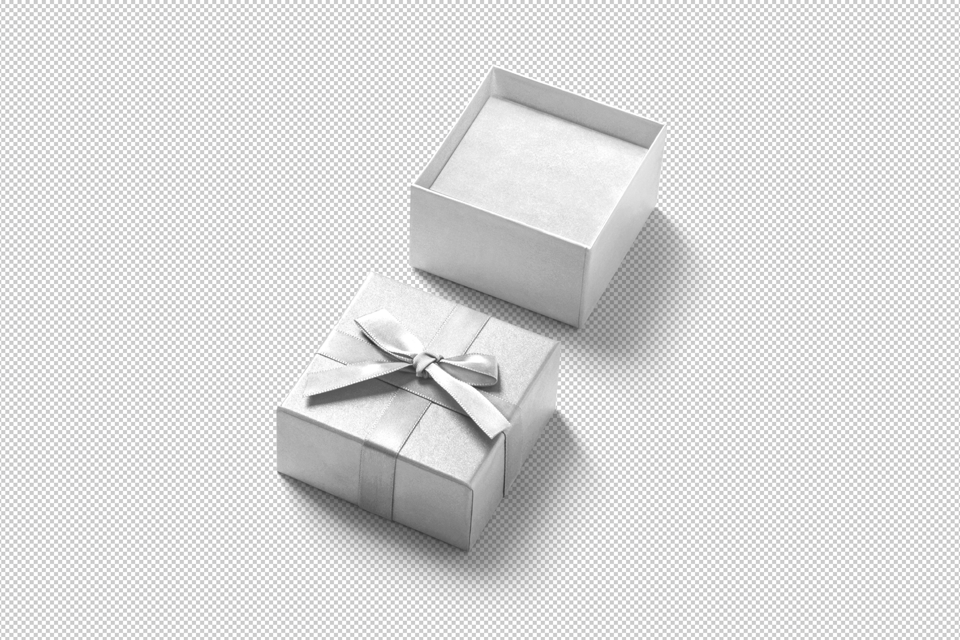 Realistic Gift Box Mockup with Ribbon for Branding