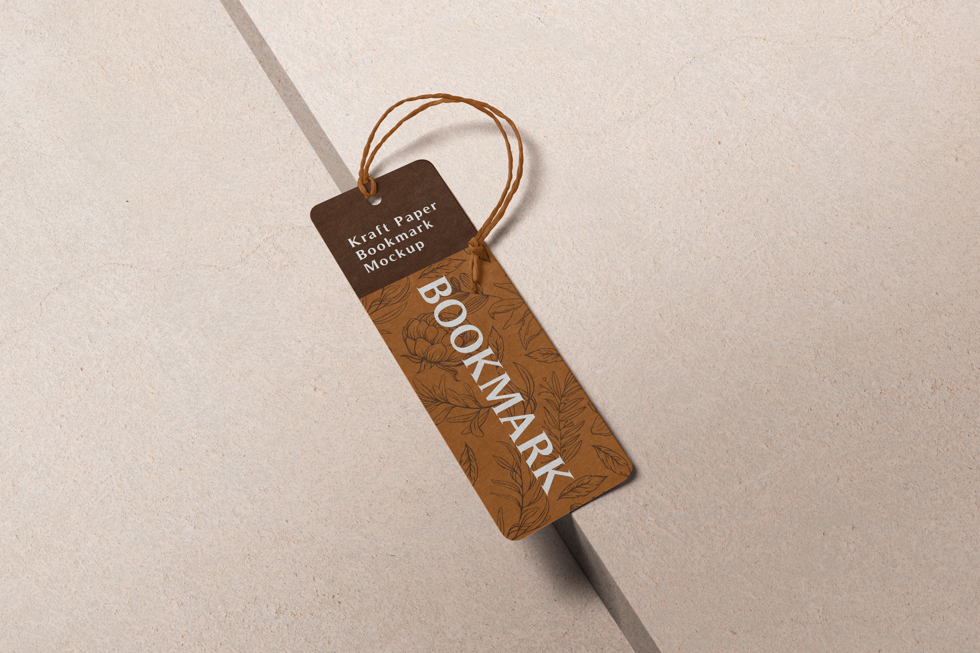 Kraft Paper Bookmark Mockup Vertical Branding Display