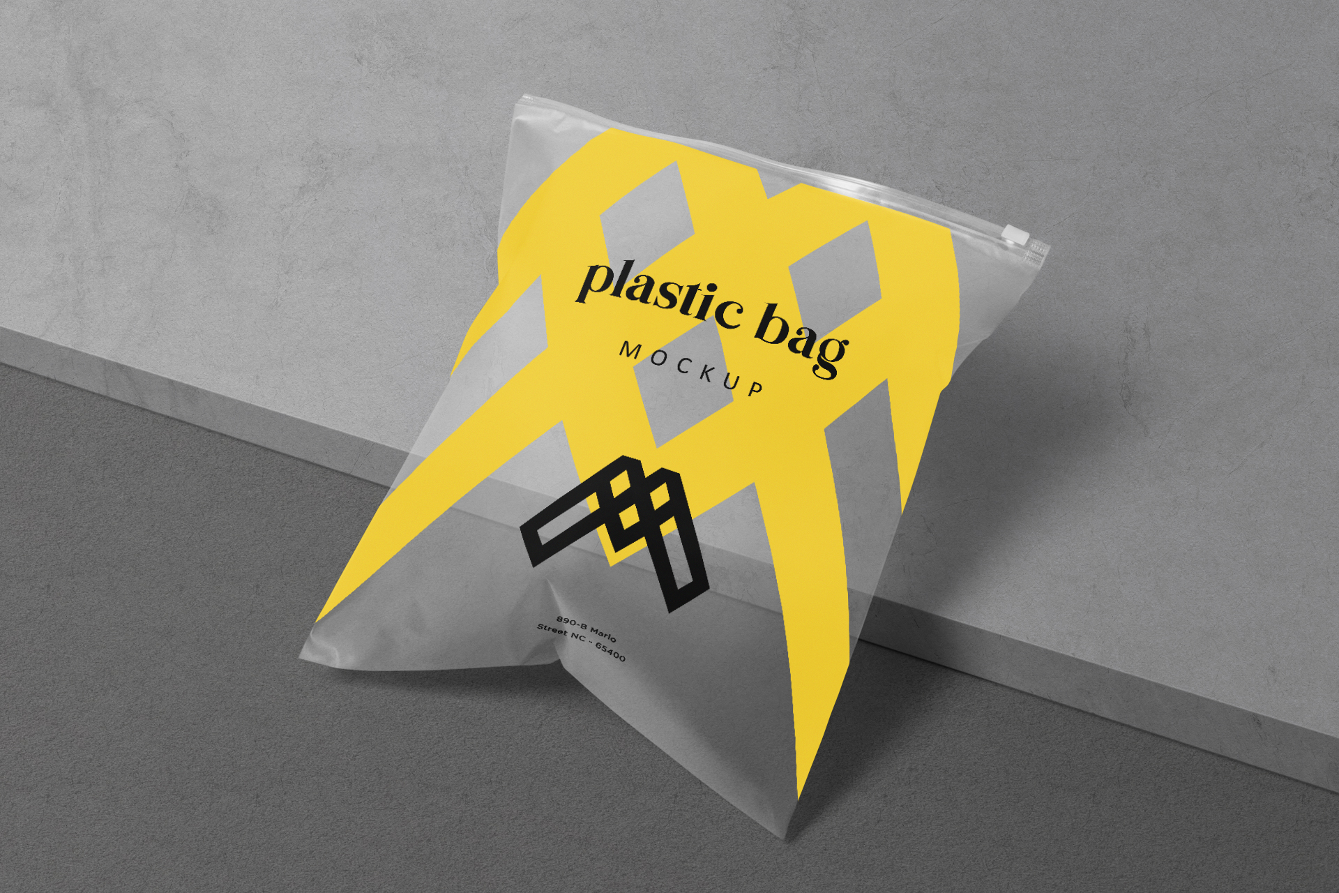 Plastic Ziplock Bag Mockup Realistic Floating Display