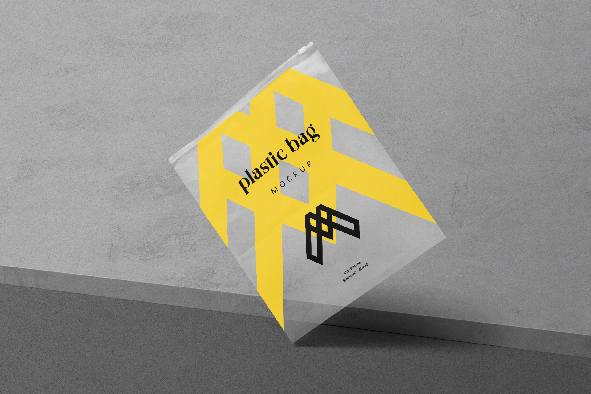 Plastic Ziplock Bag Mockup Vertical Hanging Display