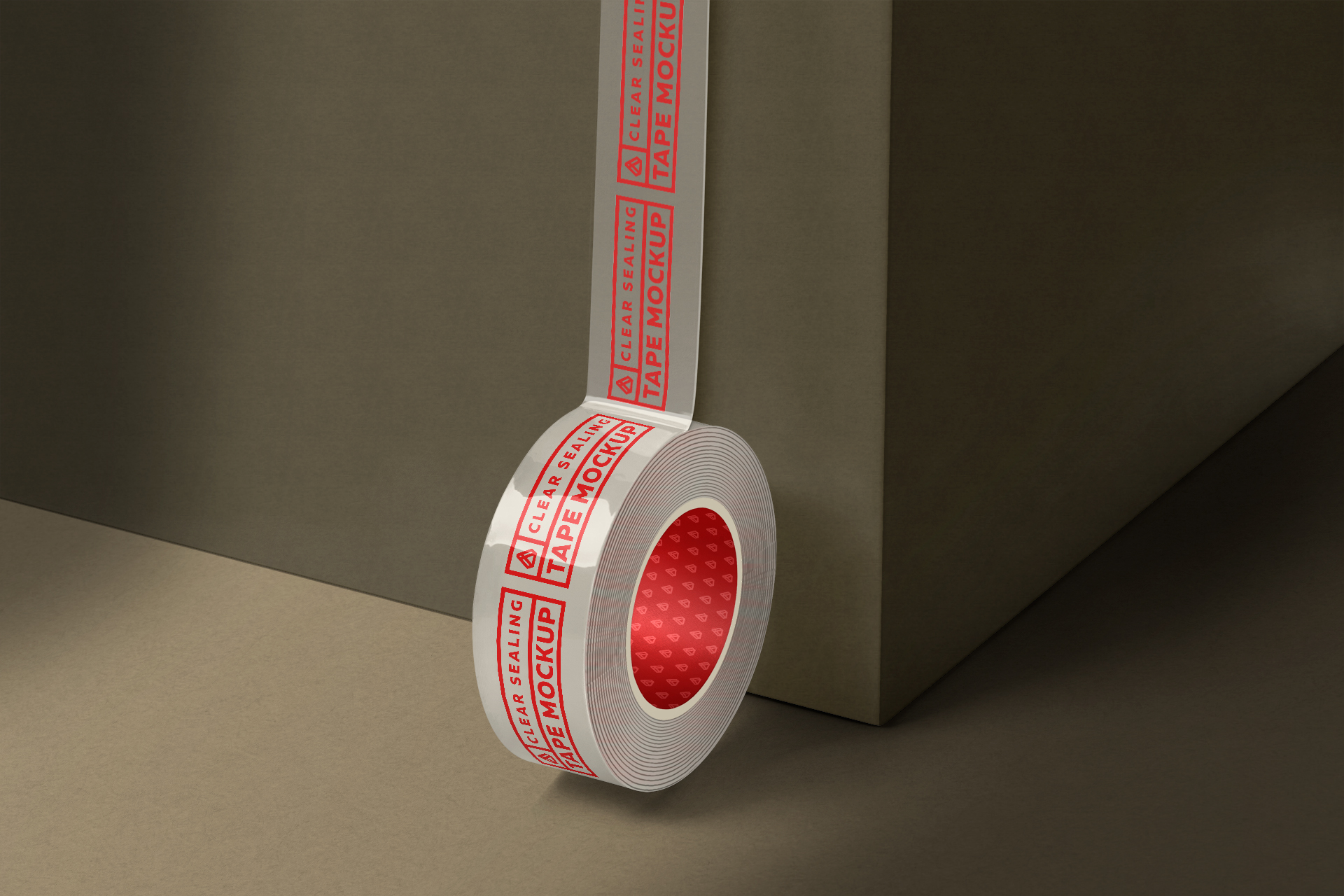 Clear Tape Mockup Realistic Adhesive Roll Branding