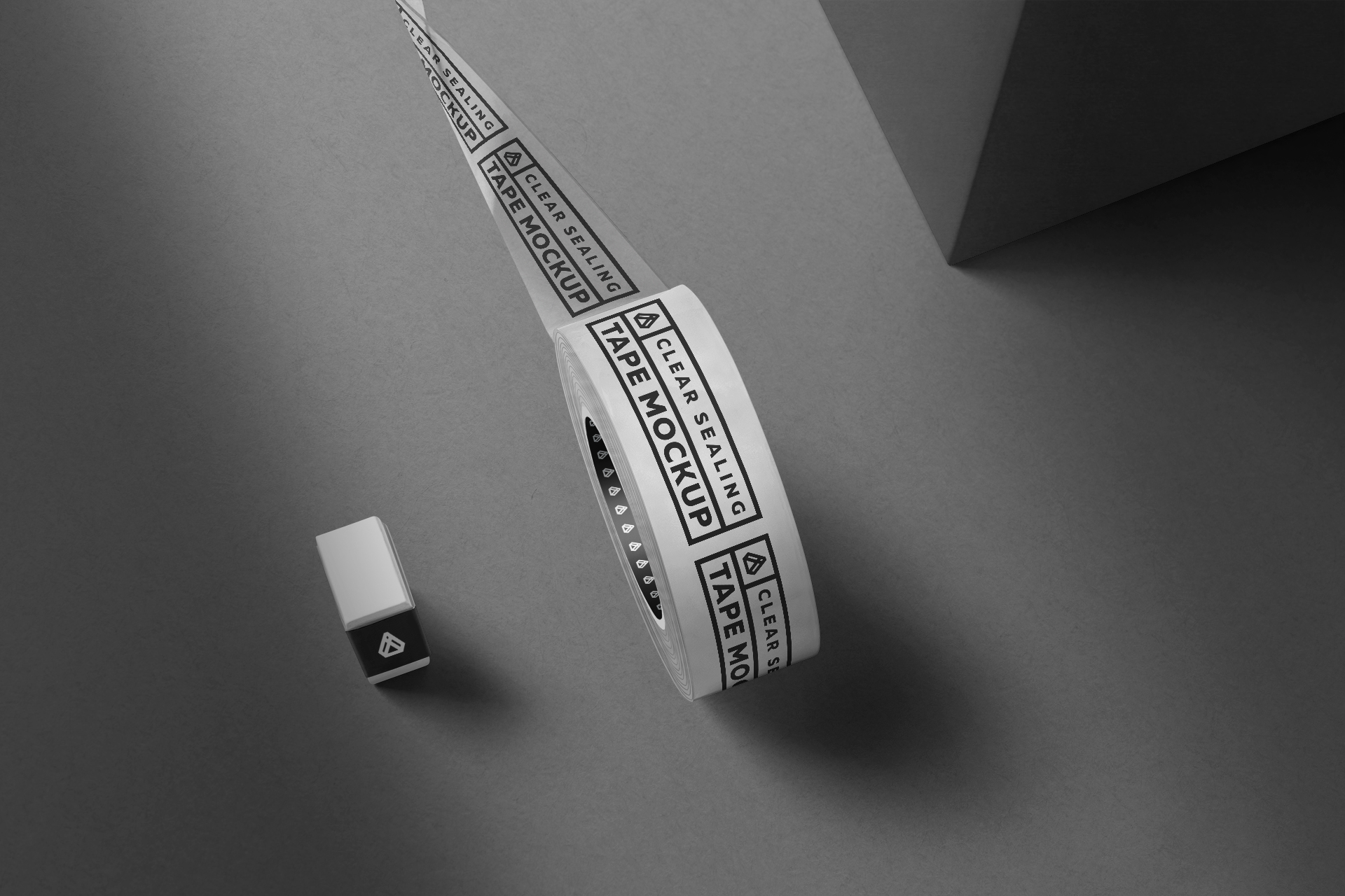 Clear Tape Mockup Realistic Monochrome Roll Visual