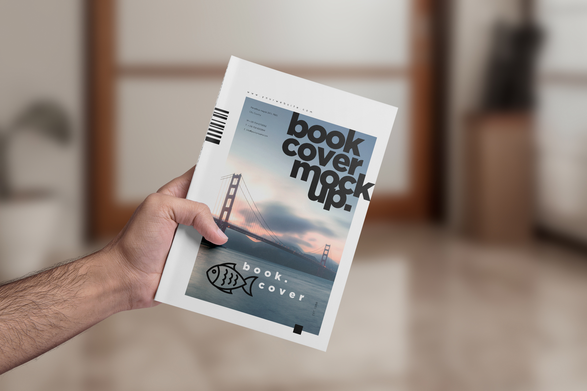 Professional Softcover Book Mock-up Hand Holding View