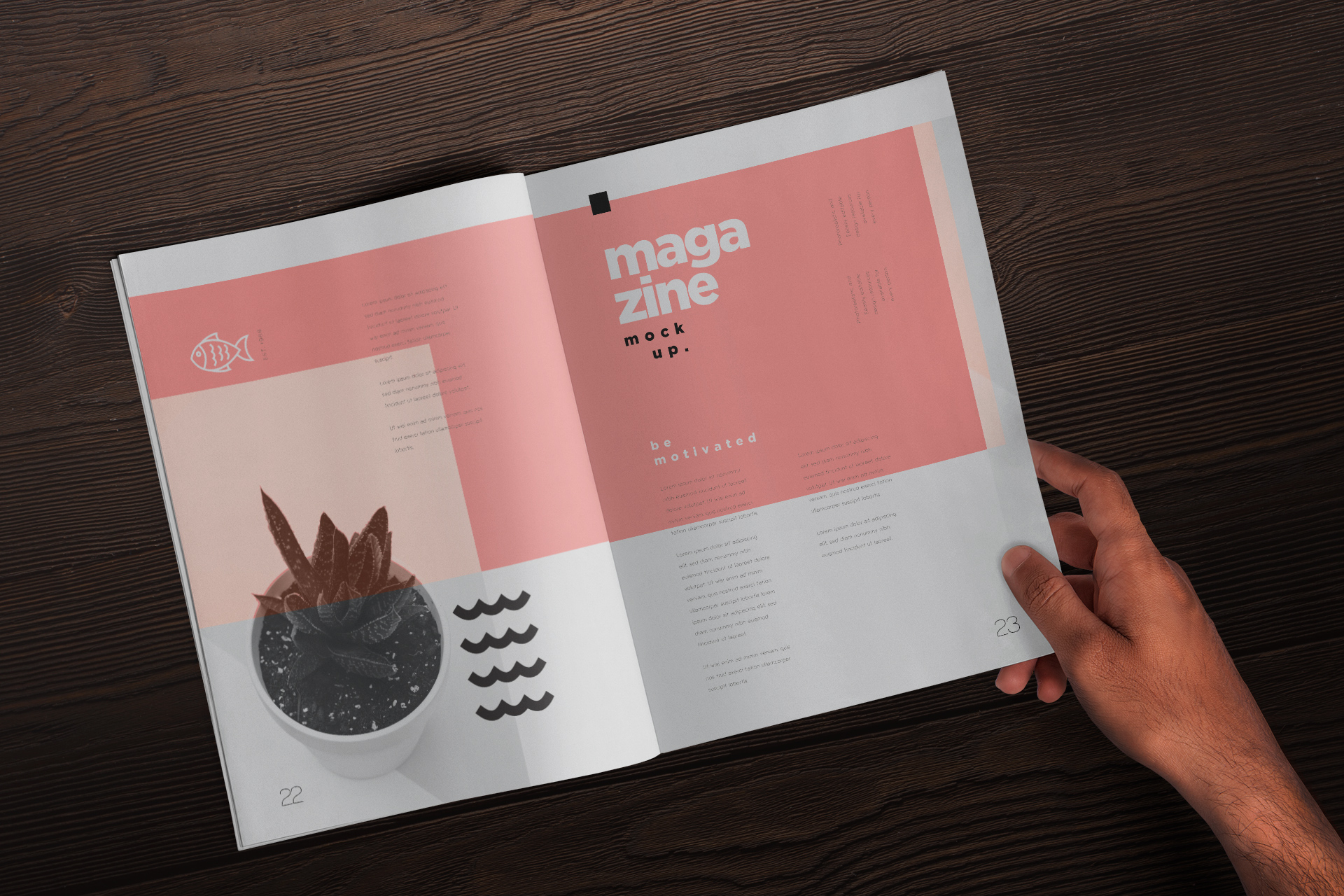Professional Magazine Spread Mock-up Realistic View