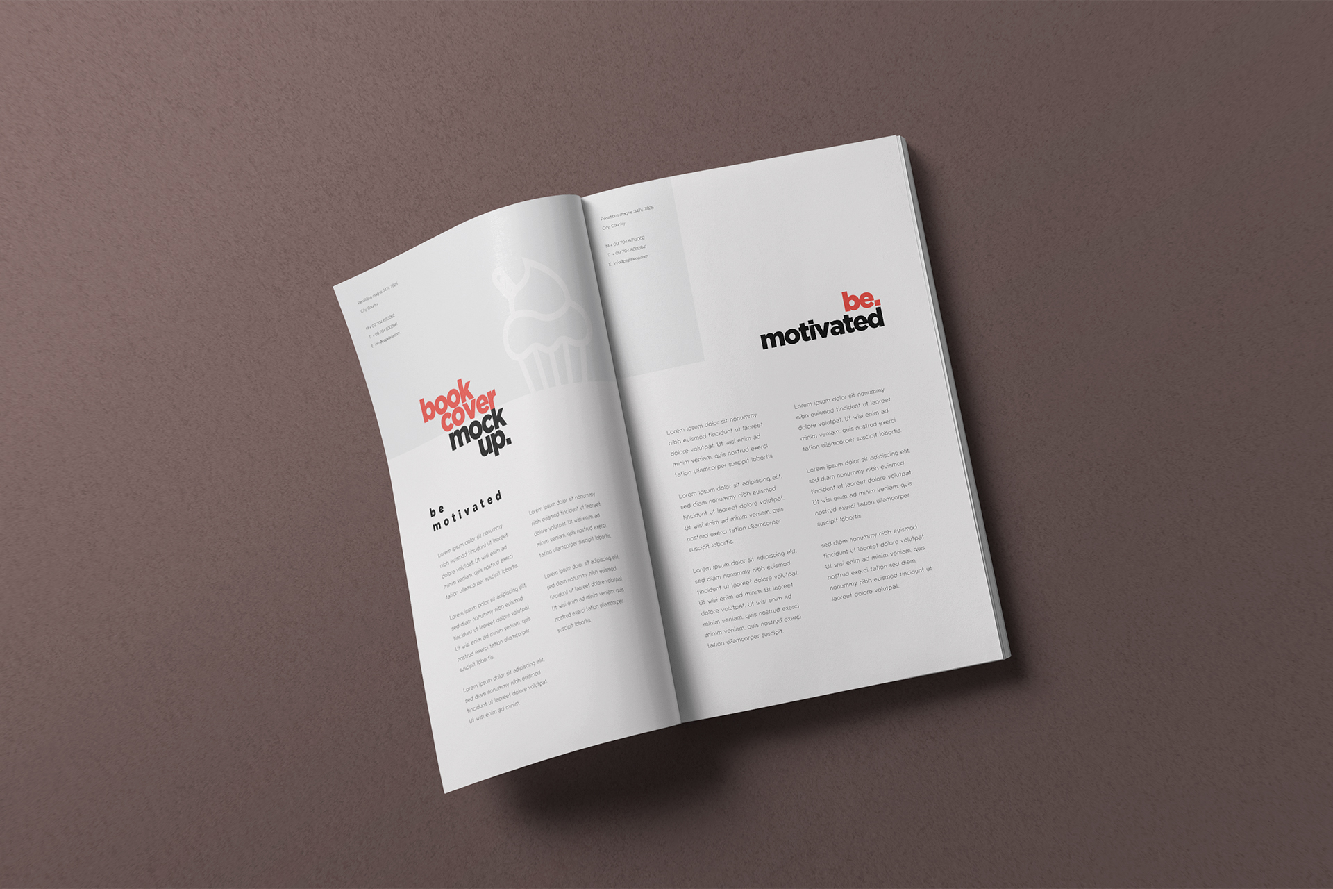 Magazine Style Book Spread Mock-up Realistic Display