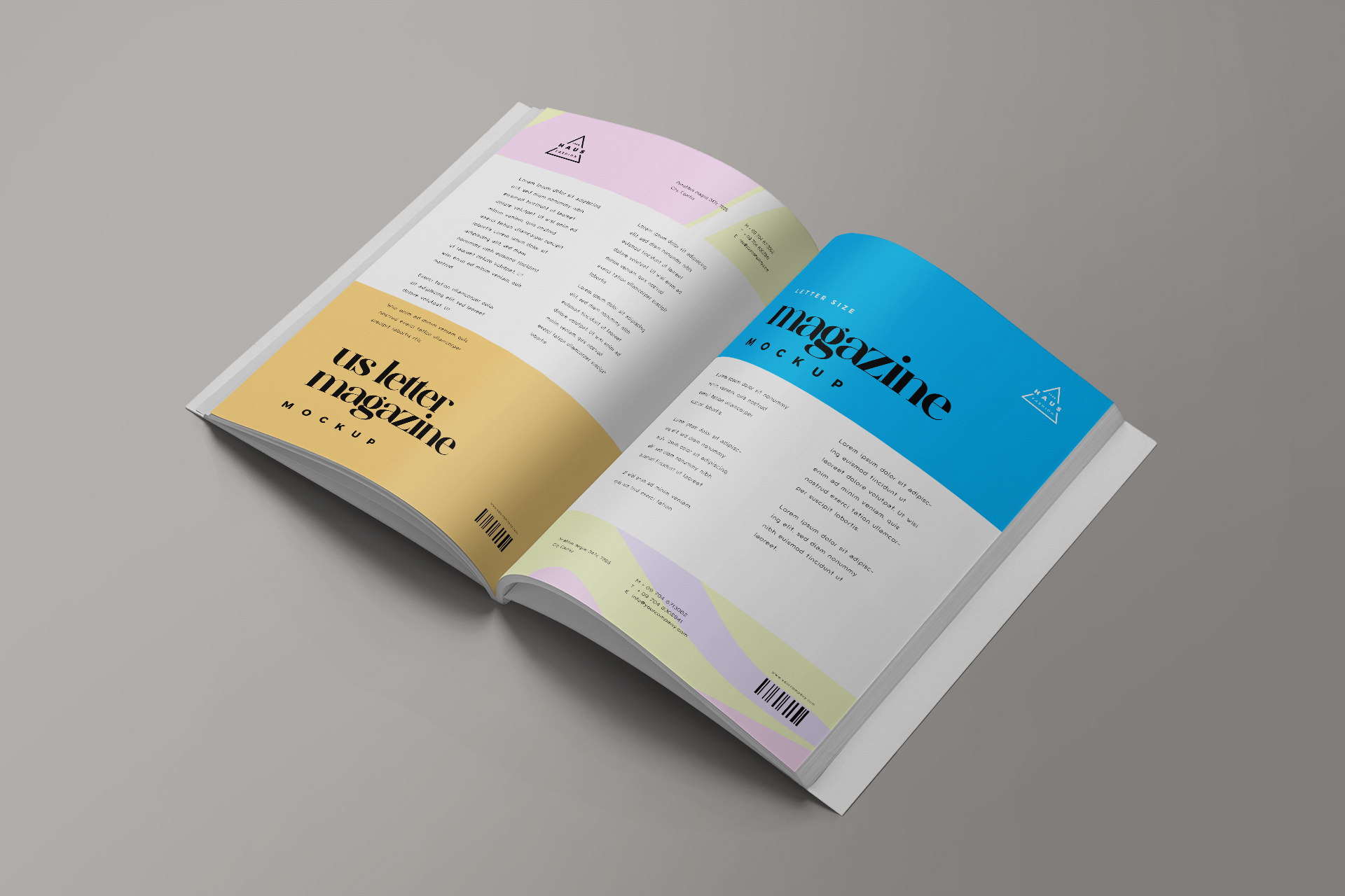 US Letter Magazine Inner Page Spread Mock-up Template