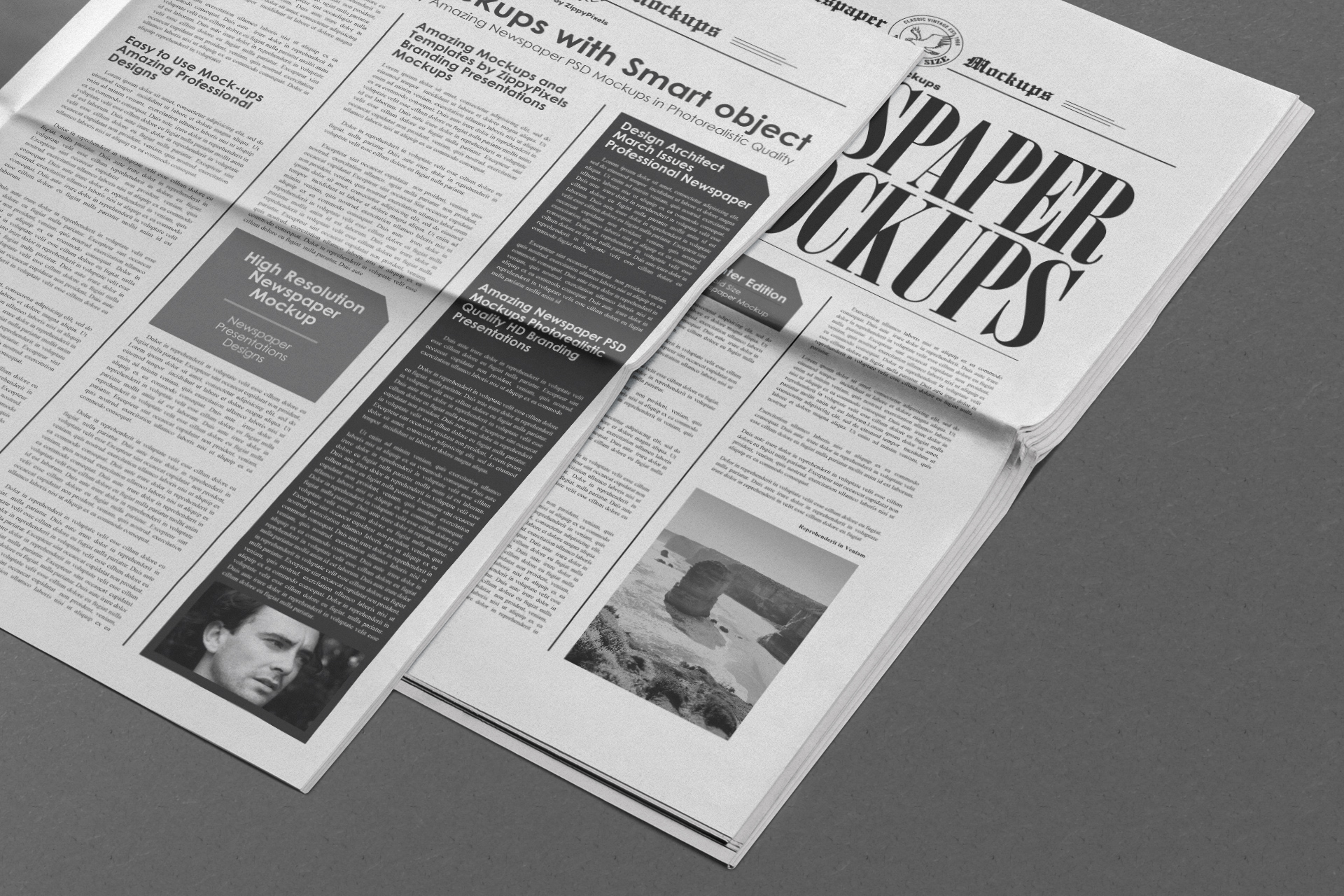 double spread mock-up