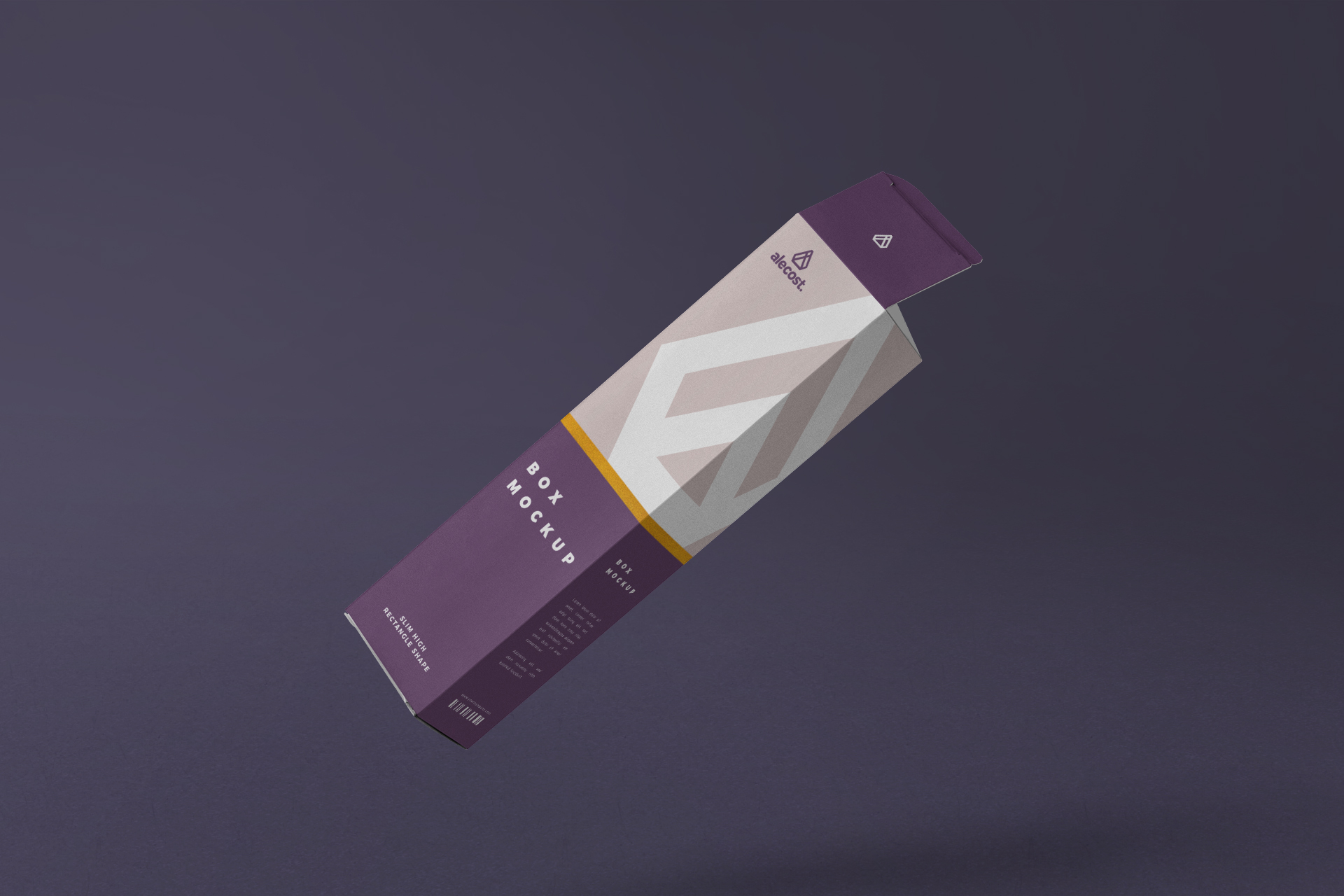 Vertical Box Mockup Floating Opened Realistic View
