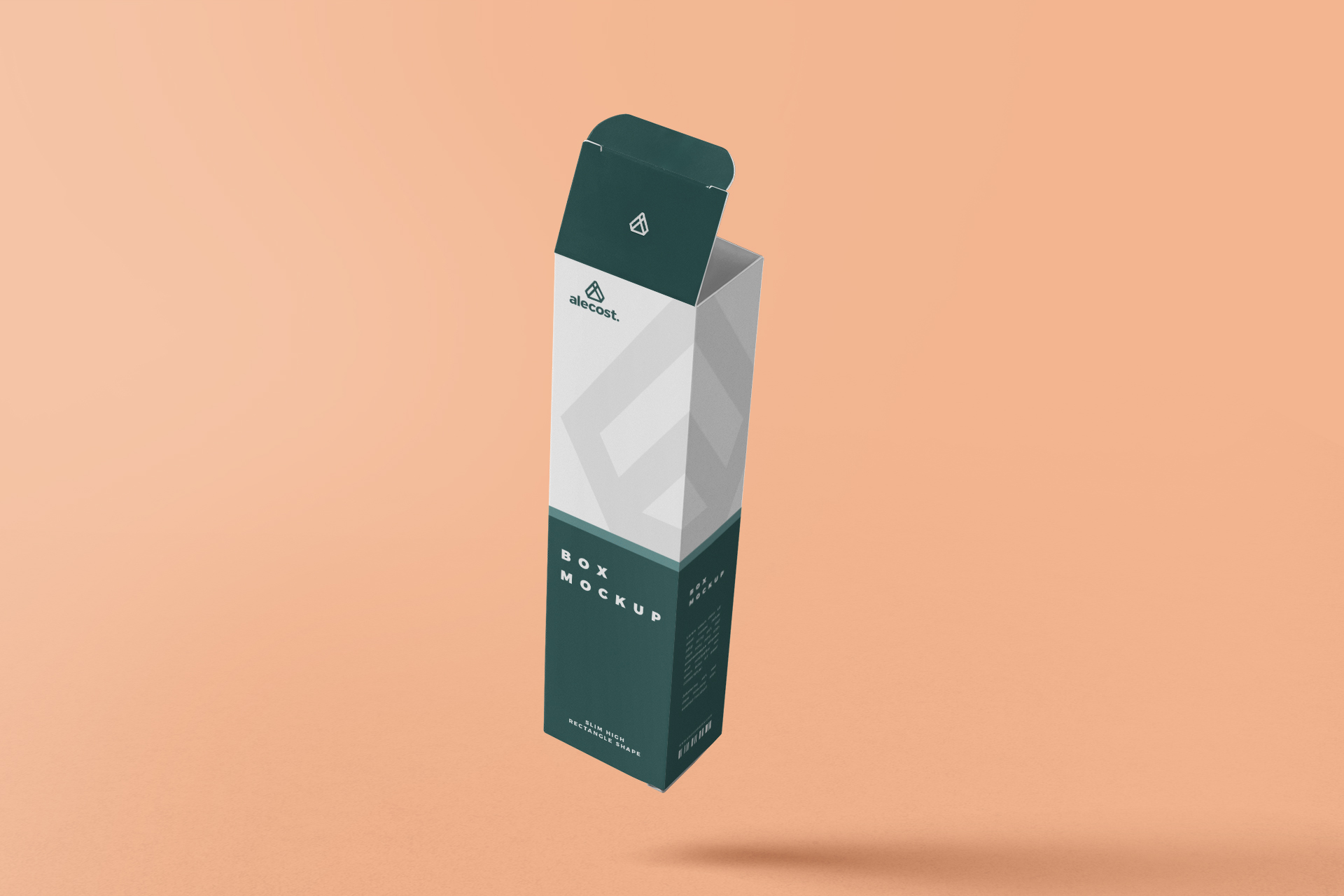 Floating Vertical Box Mockup Stylish Opened Design