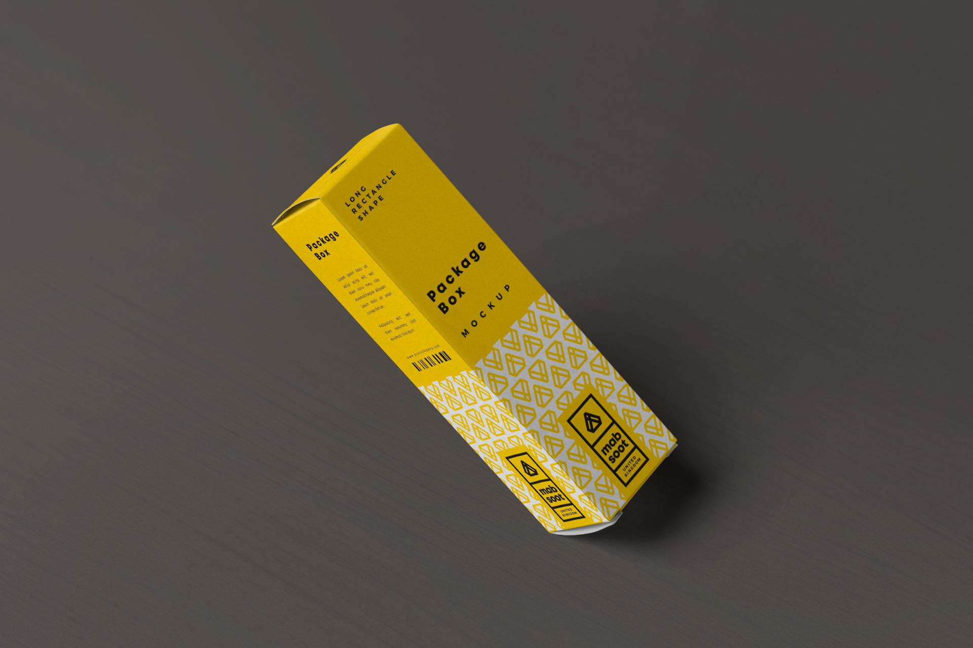 Standing Rectangle Box Packaging Mockup Realistic PSD