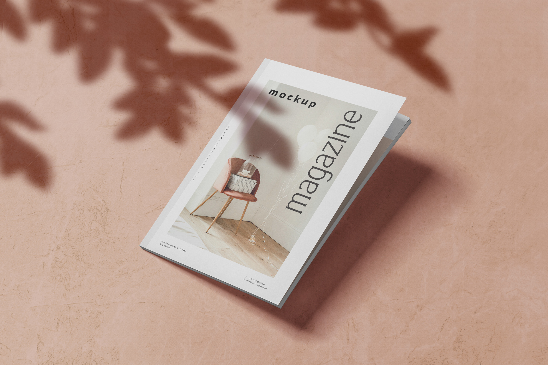 A4 Magazine Cover Mockup with Natural Shadows