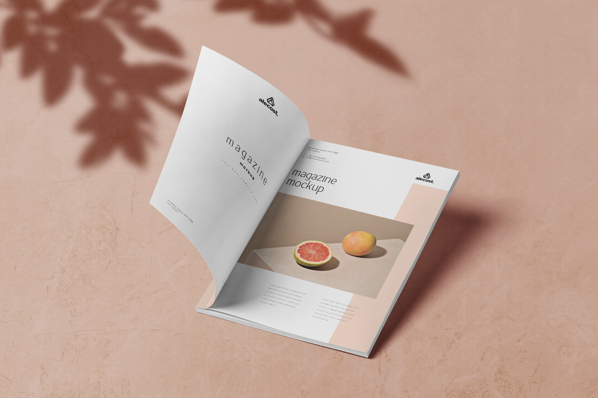A4 Magazine Mockup Turning Page Realistic PSD