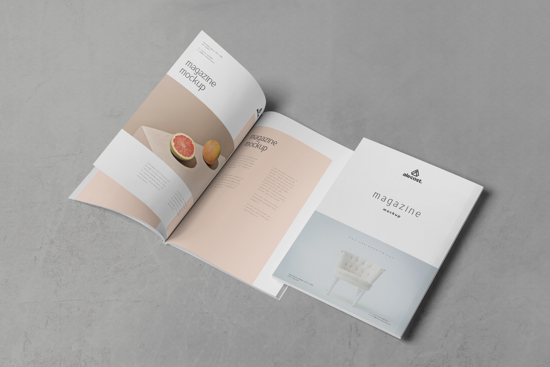 A4 Magazine Mockup Open Spread Realistic Display