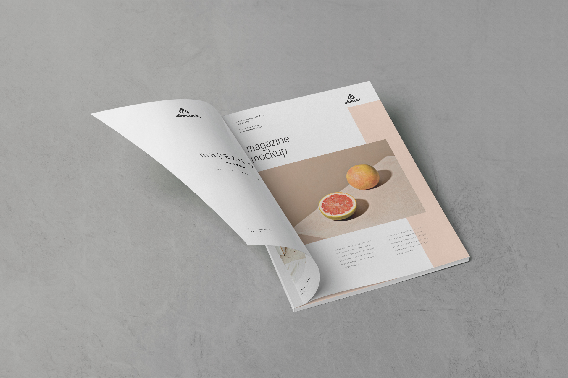 A4 Magazine Mockup Realistic Single Page Flip PSD