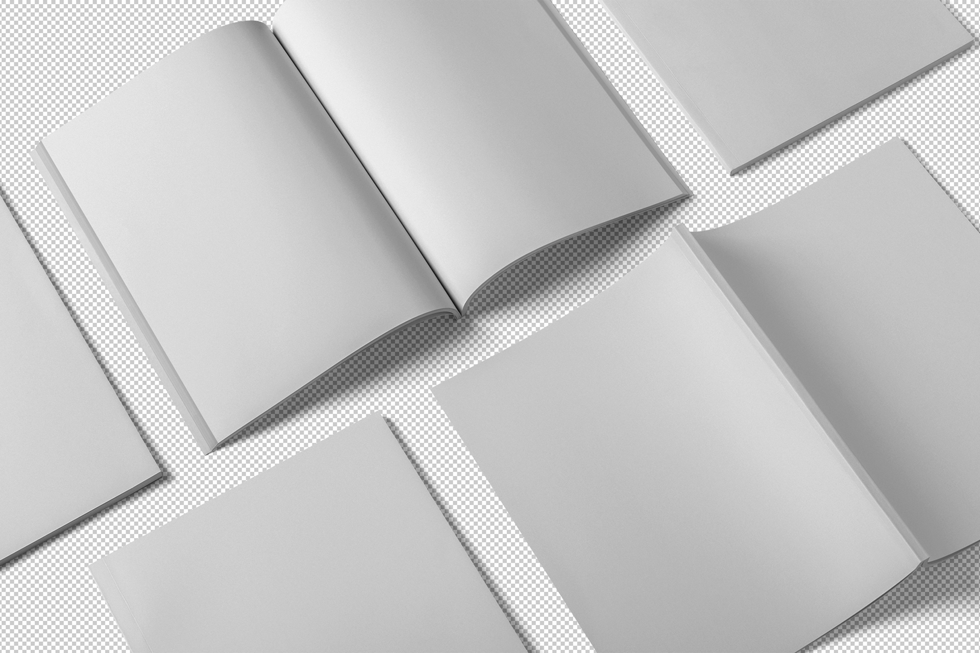 Realistic US Letter Magazine Mockup Open & Closed
