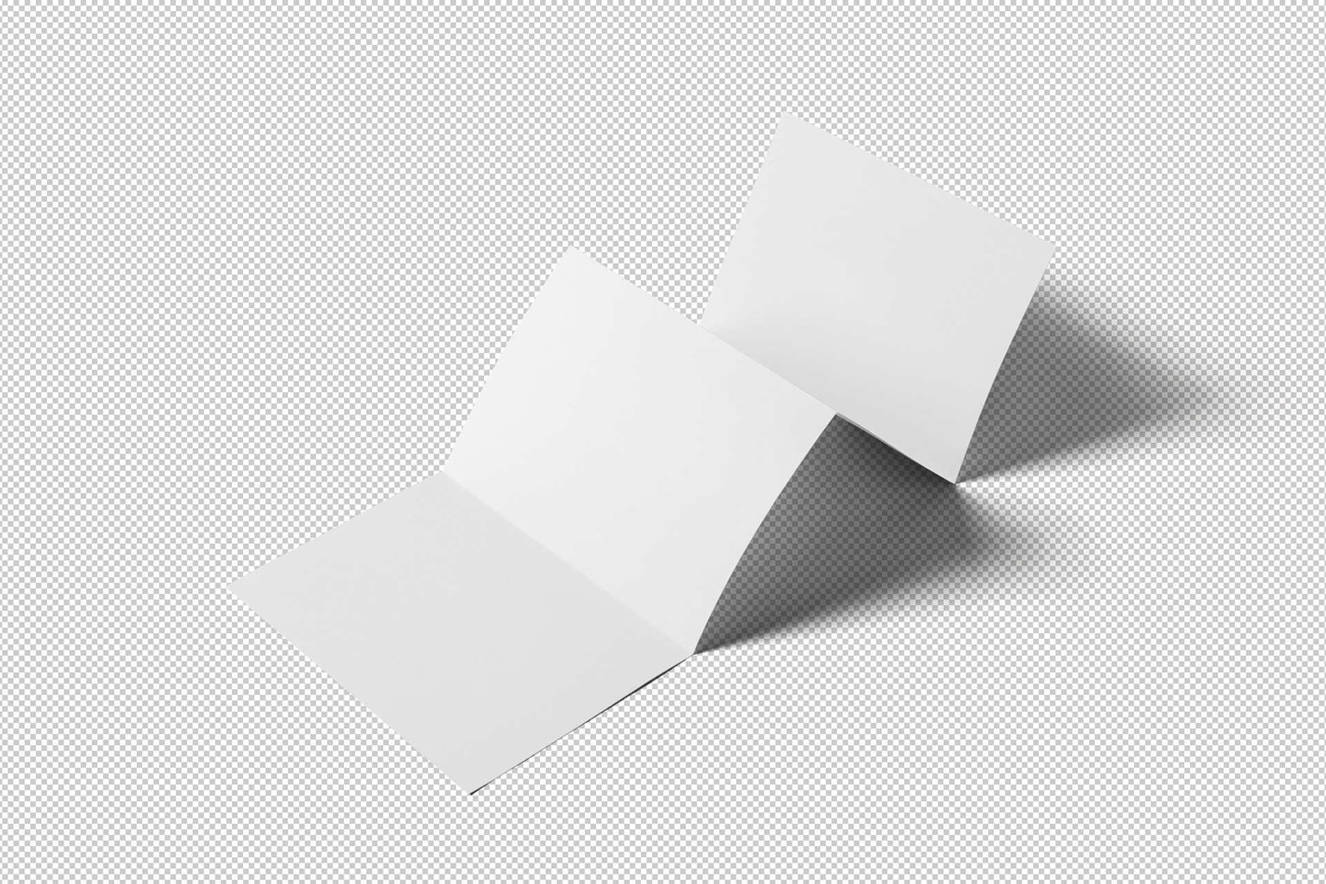 Four Fold Brochure Mockup Partially Opened View PSD