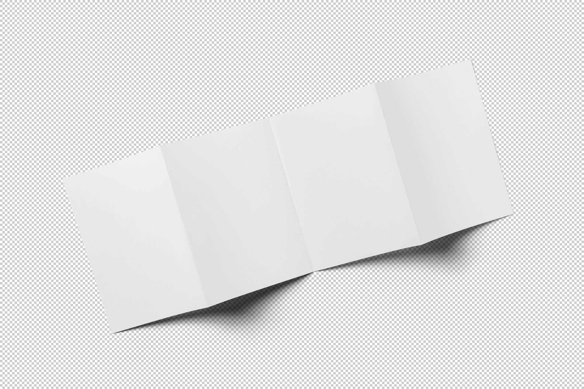 Realistic Four Fold Brochure Mockup Horizontal Layout