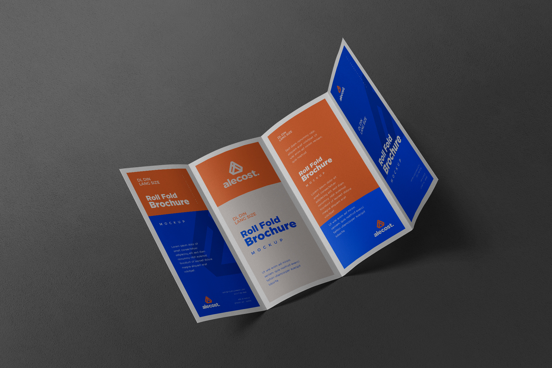 Floating Roll Fold Brochure Mockup for Branding