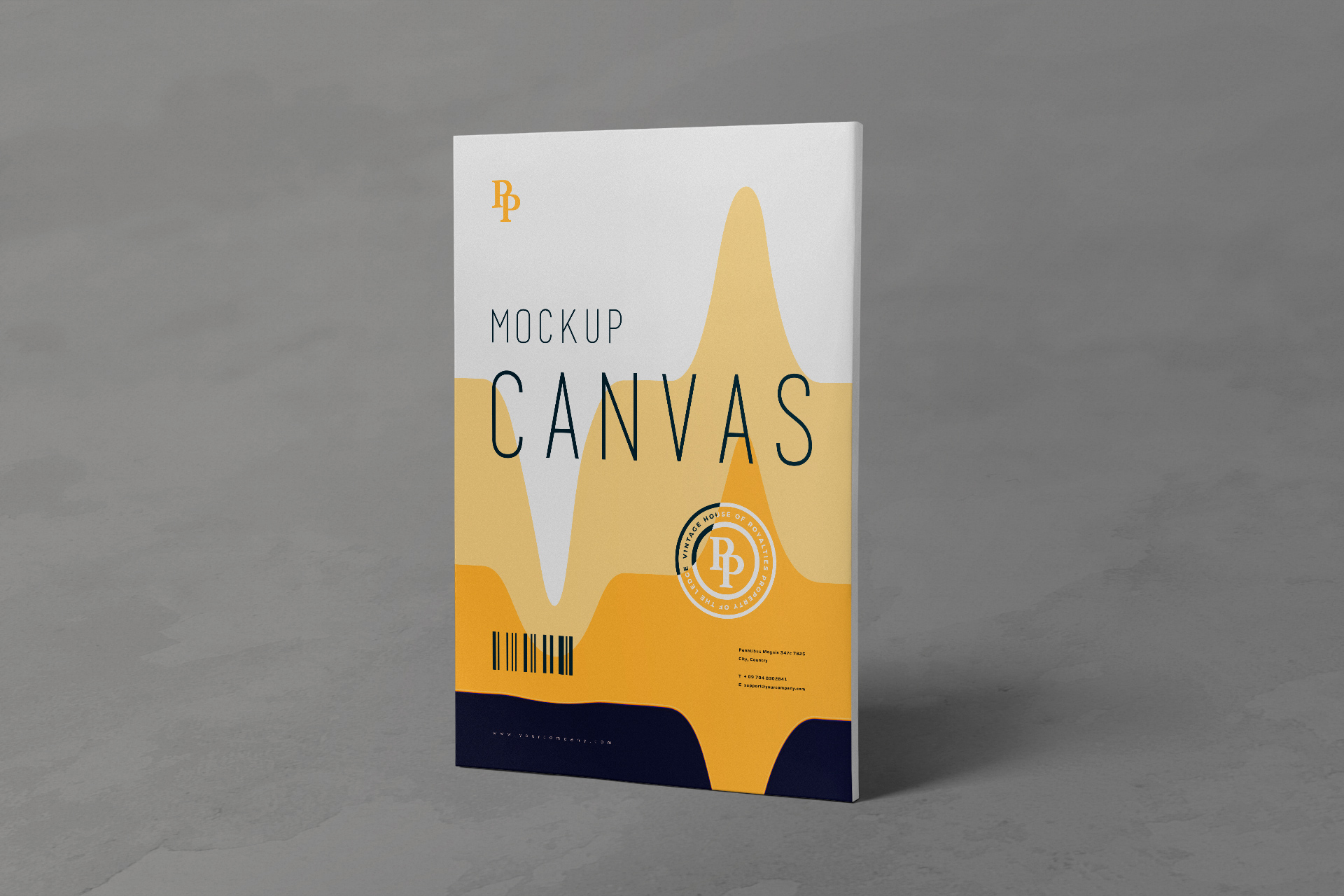 Vertical Canvas Mockup with Realistic Shadows
