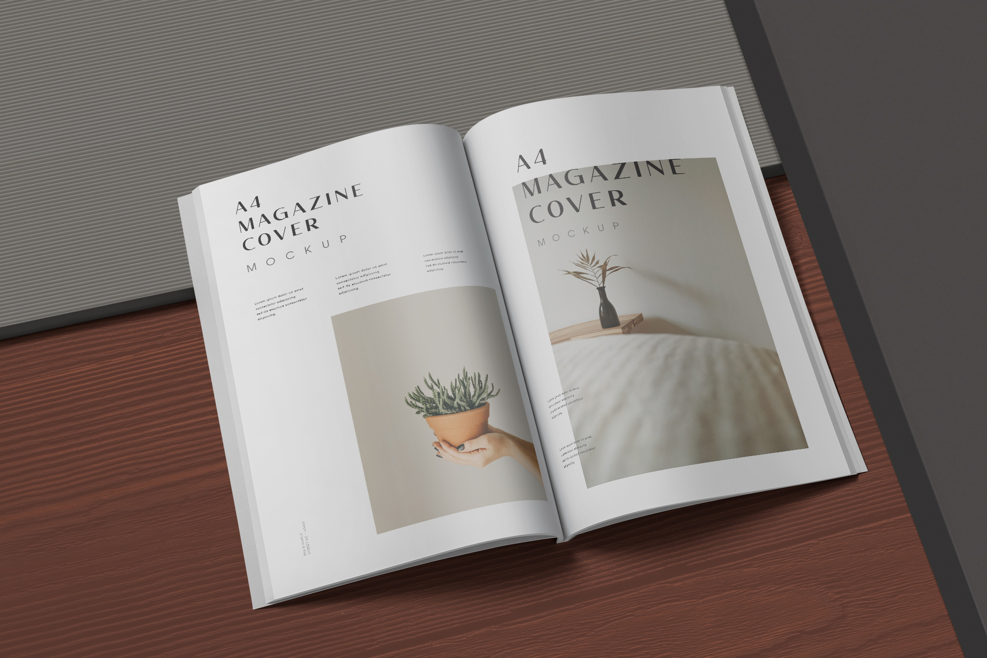 A4 Magazine Double Spread Mockup Realistic Presentation