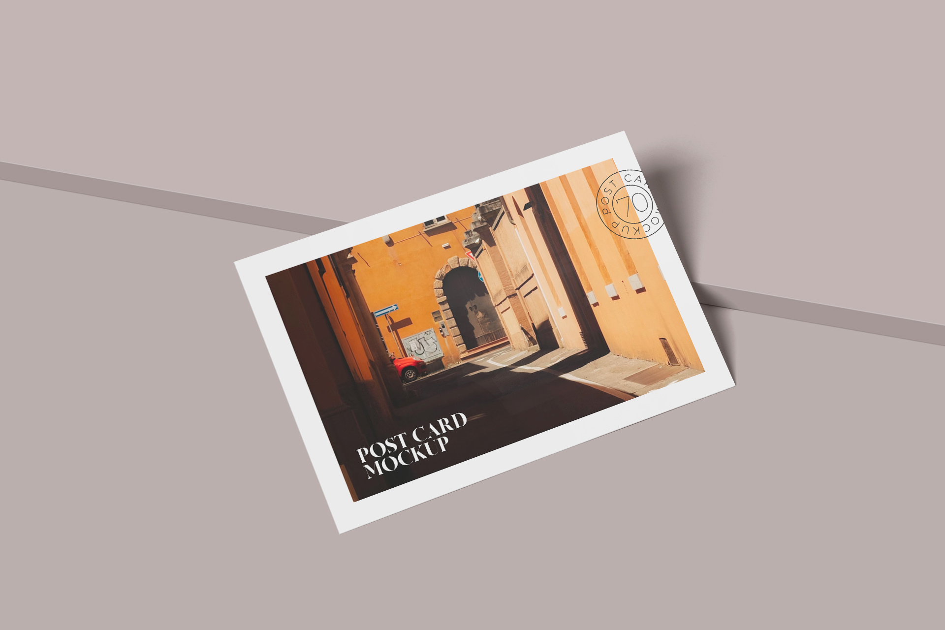 Single Postcard Mockup Realistic Front Design PSD
