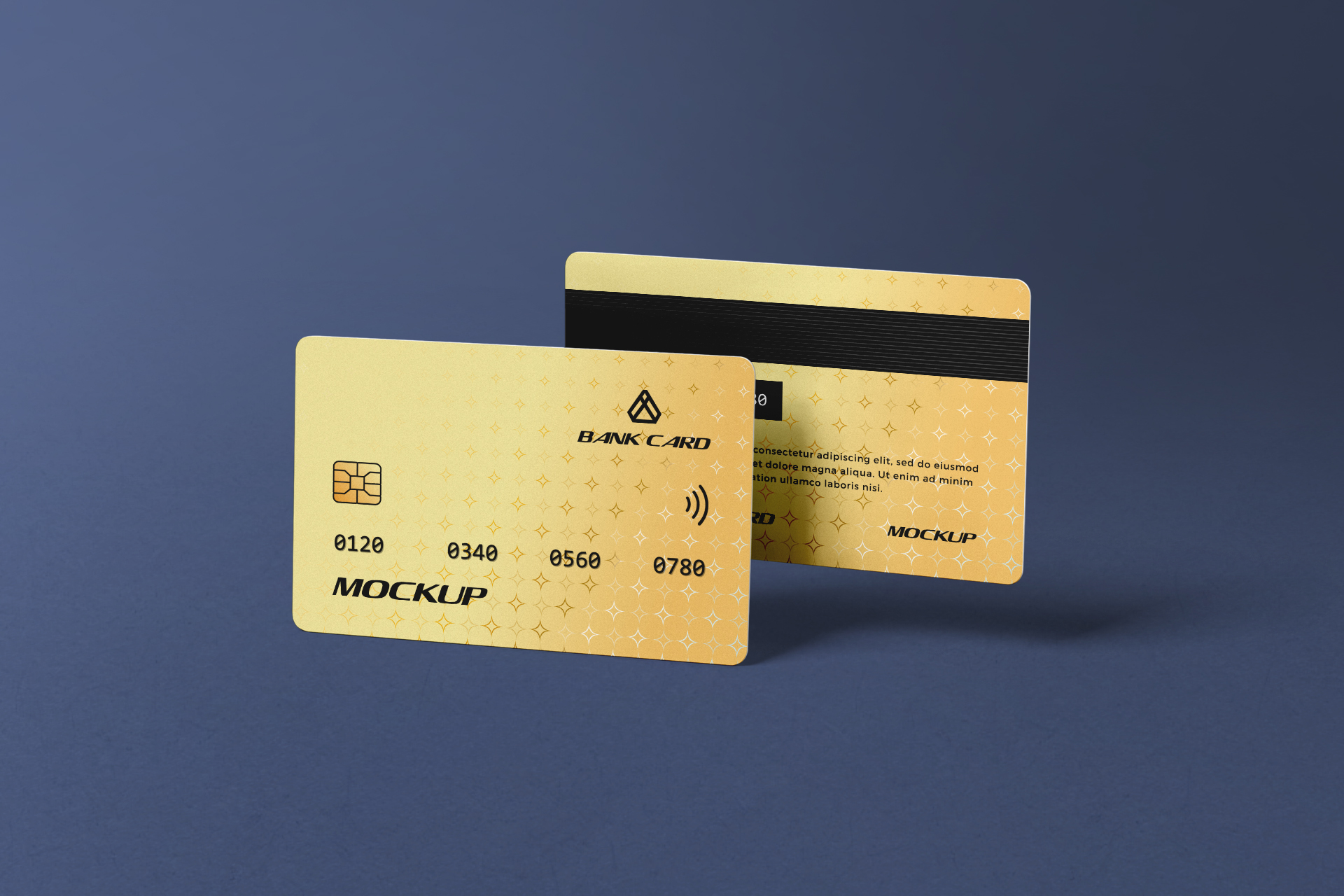 Gold Credit Card Mockup with Floating Effect