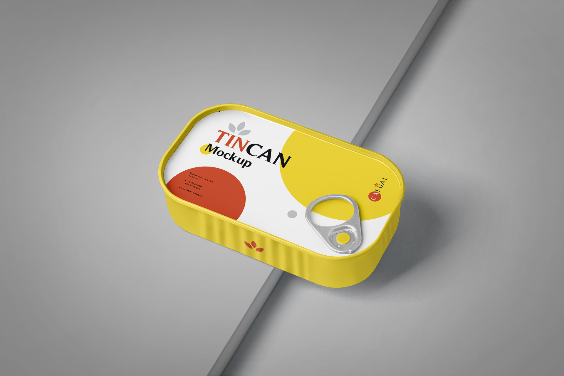 Metal Tin Can Mockup with Food Label
