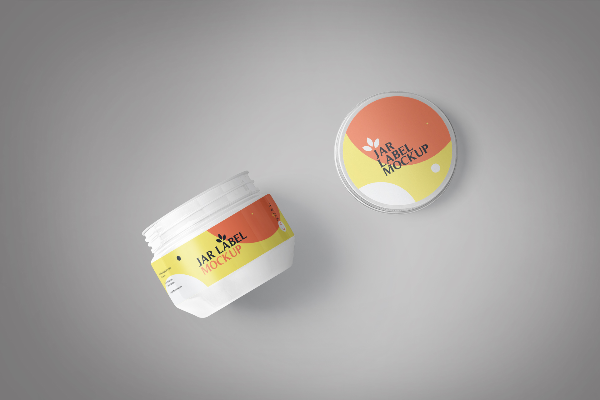 Open Cosmetic Jar Mockup with Editable Label