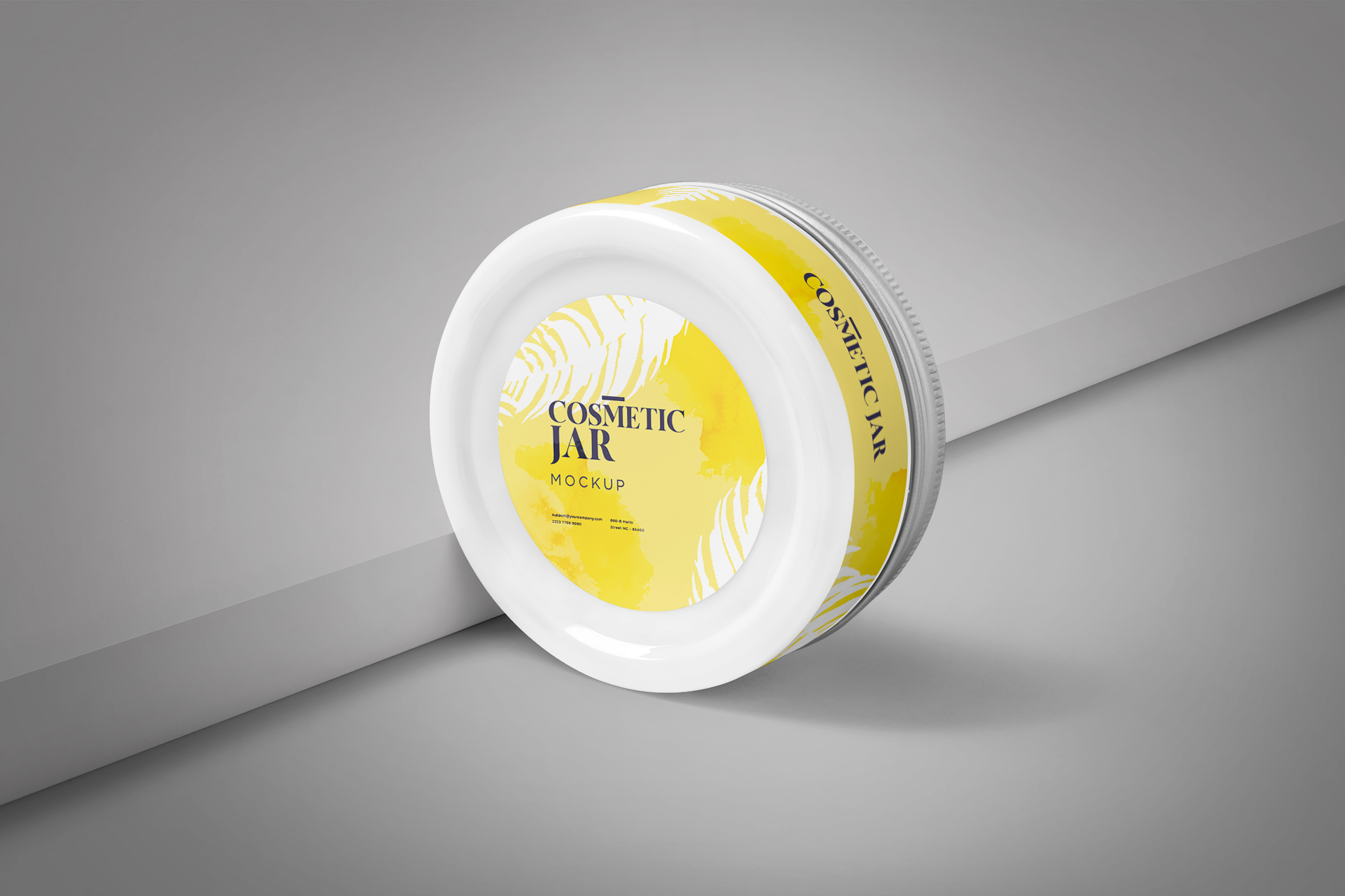 Minimalist Cosmetic Jar Mockup Top View