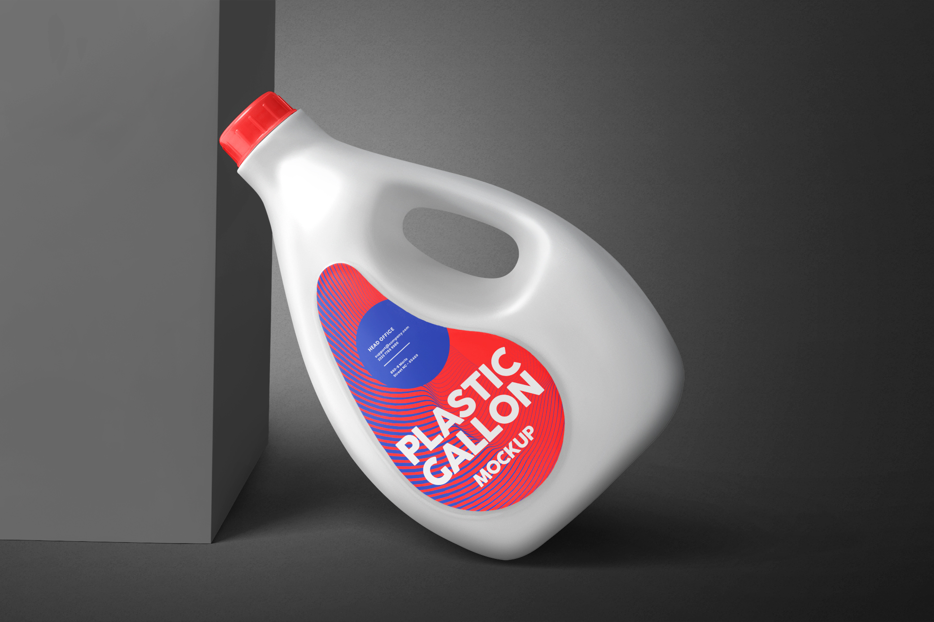 Plastic Gallon Bottle Mockup – Standing View