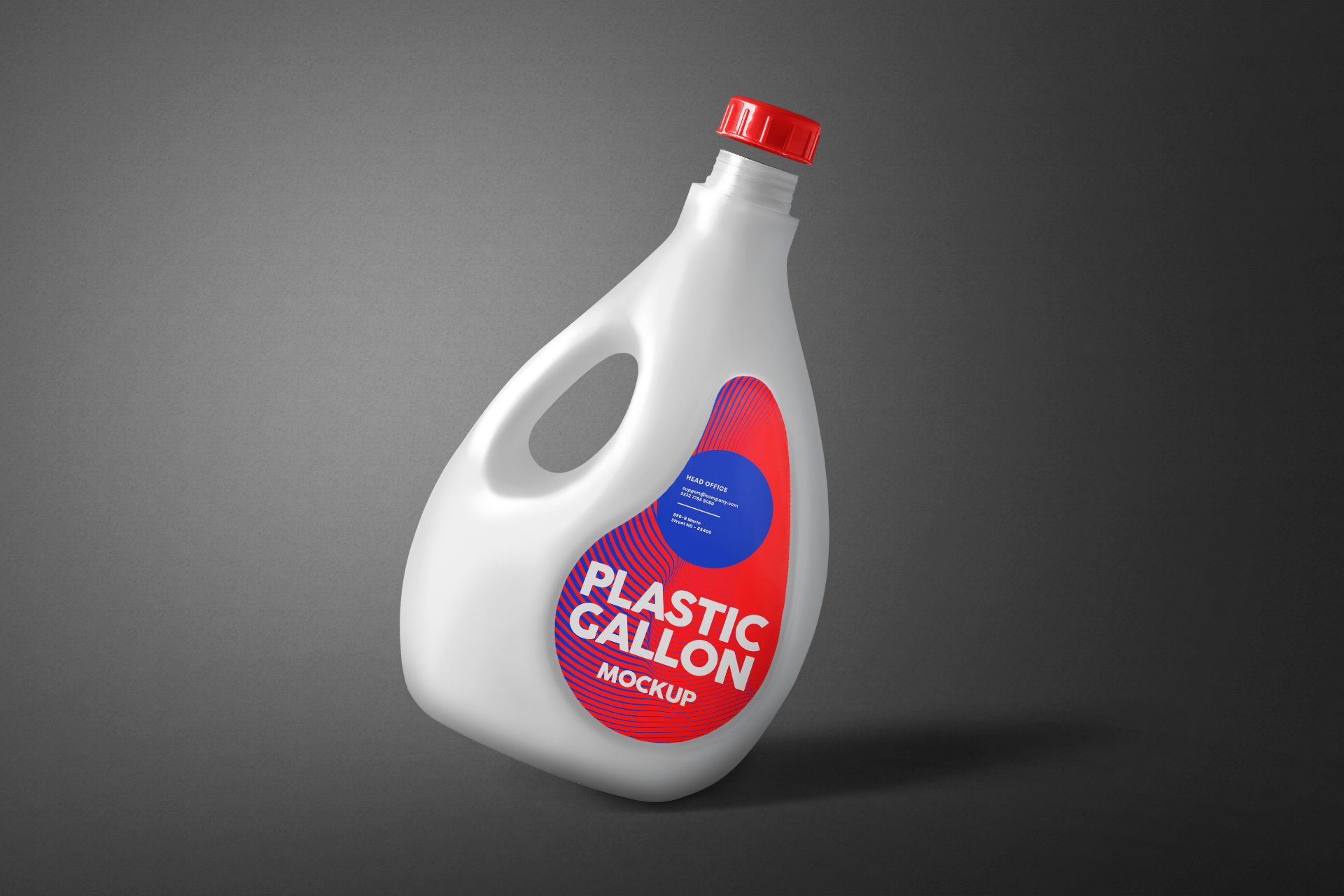 Plastic Gallon Container Mockup – Angled View
