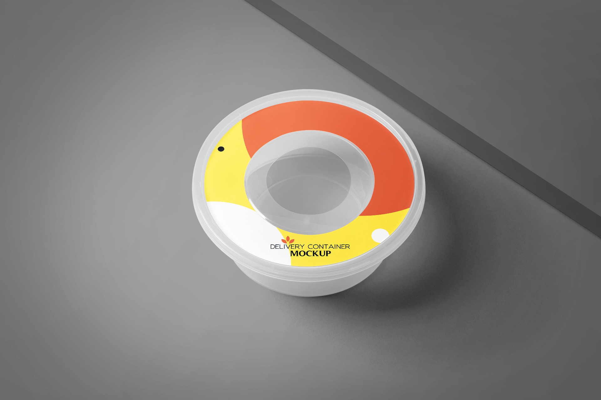 Round Plastic Delivery Container Mockup – Customizable