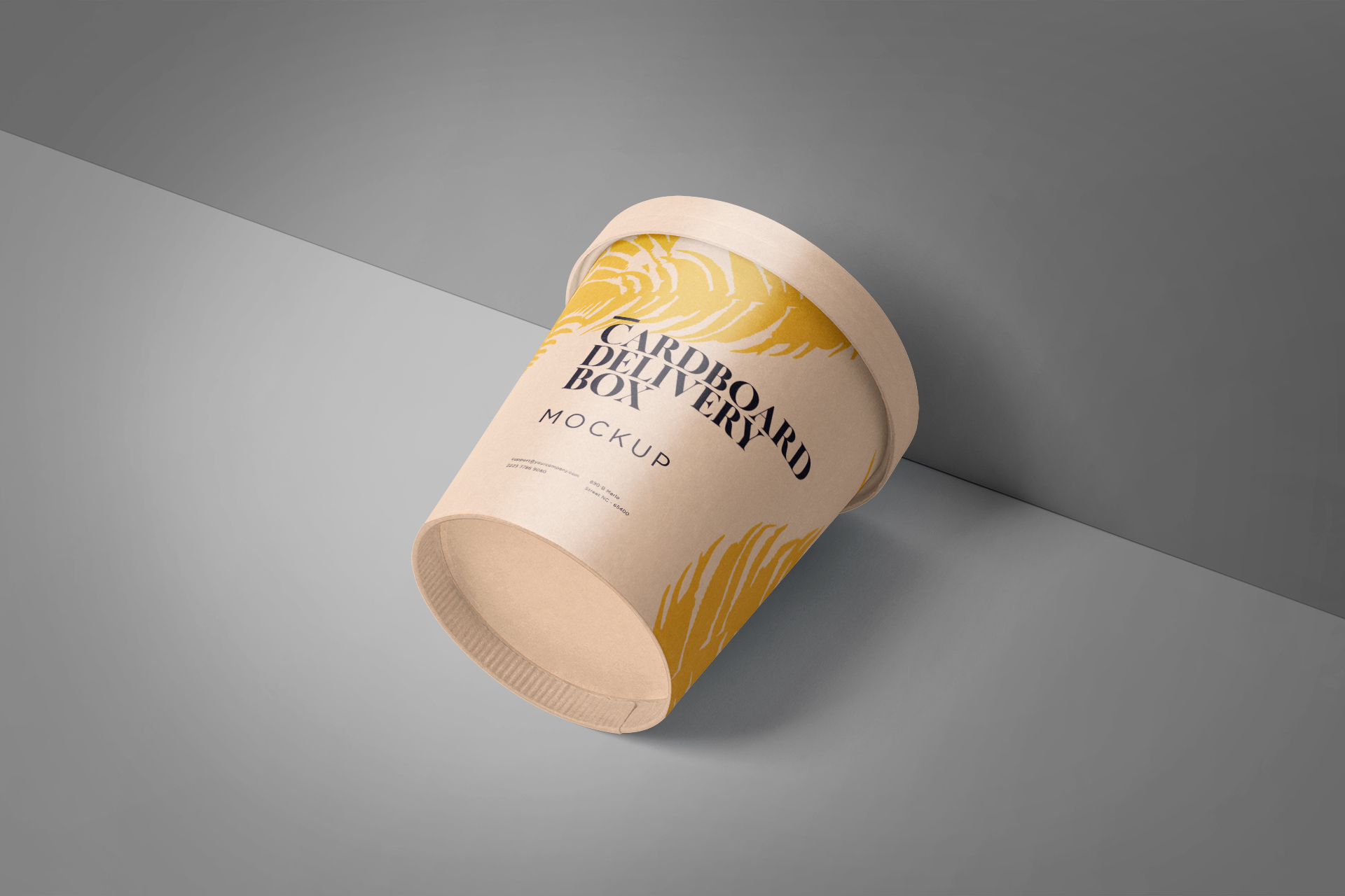 Open Lid Cardboard Container Mockup Takeout Box