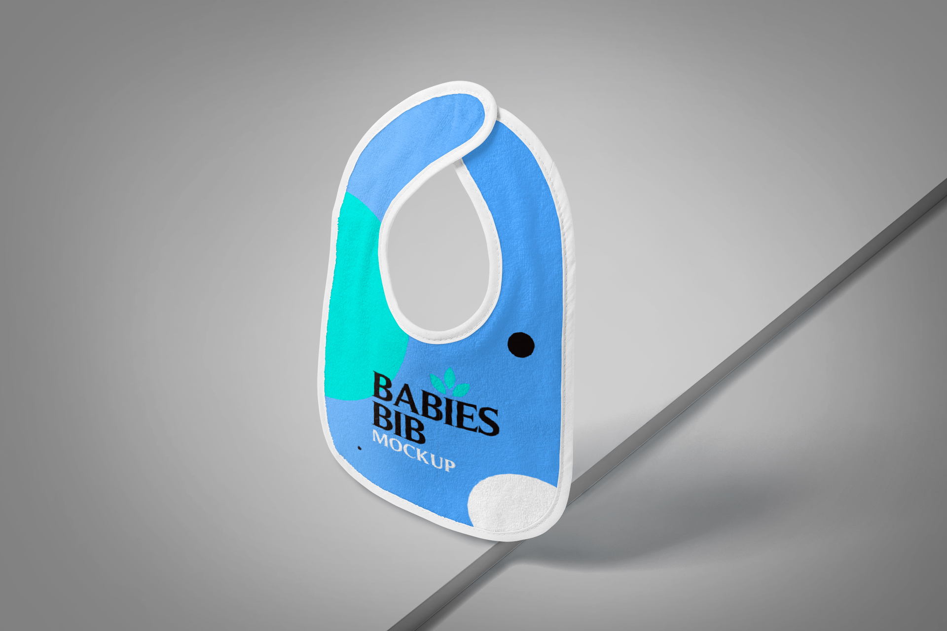 Curved Edge Baby Bib Mockup Photorealistic Design