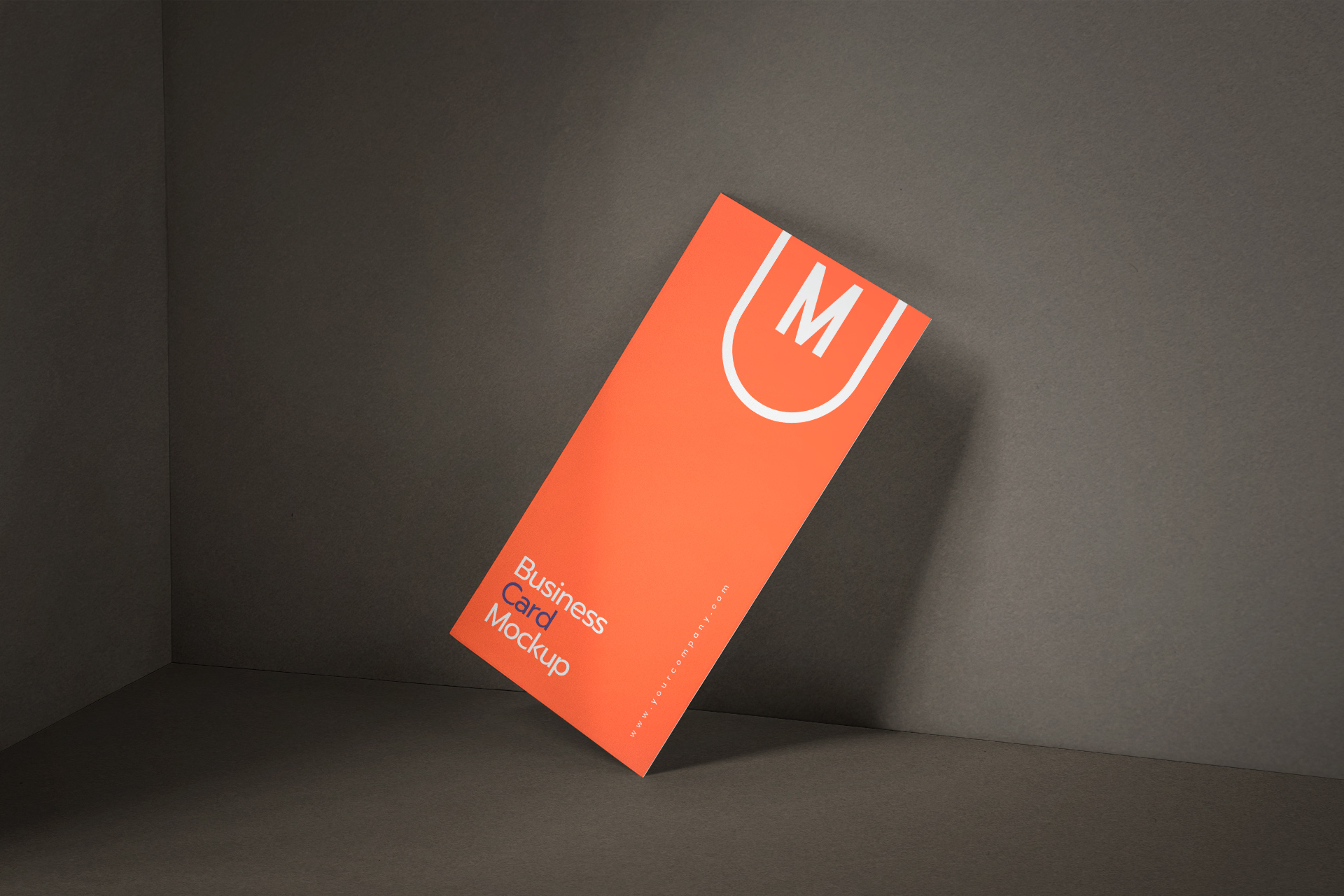 Floating Business Card Mockup Realistic Perspective