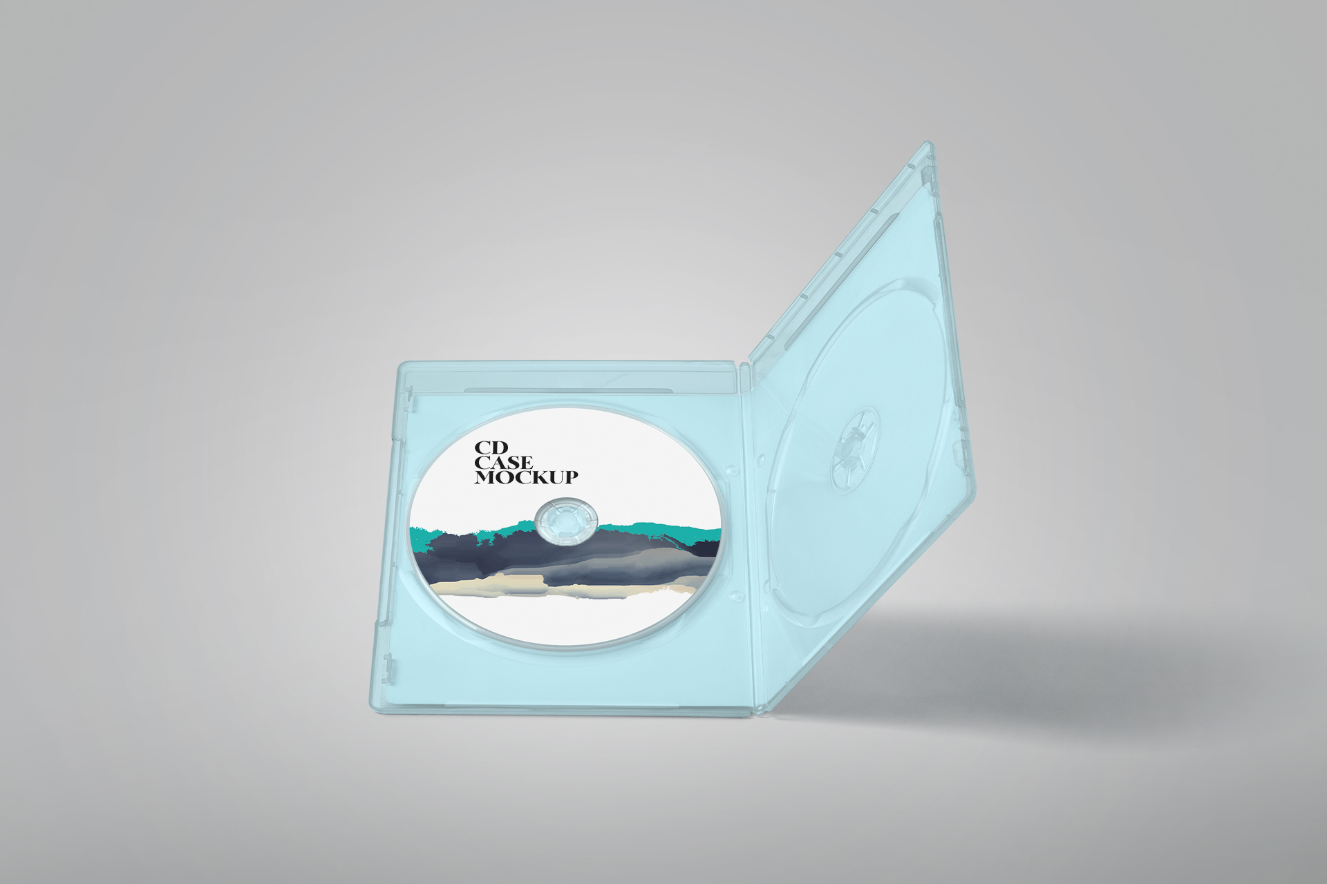 Open CD Case Mockup Realistic Disc Presentation