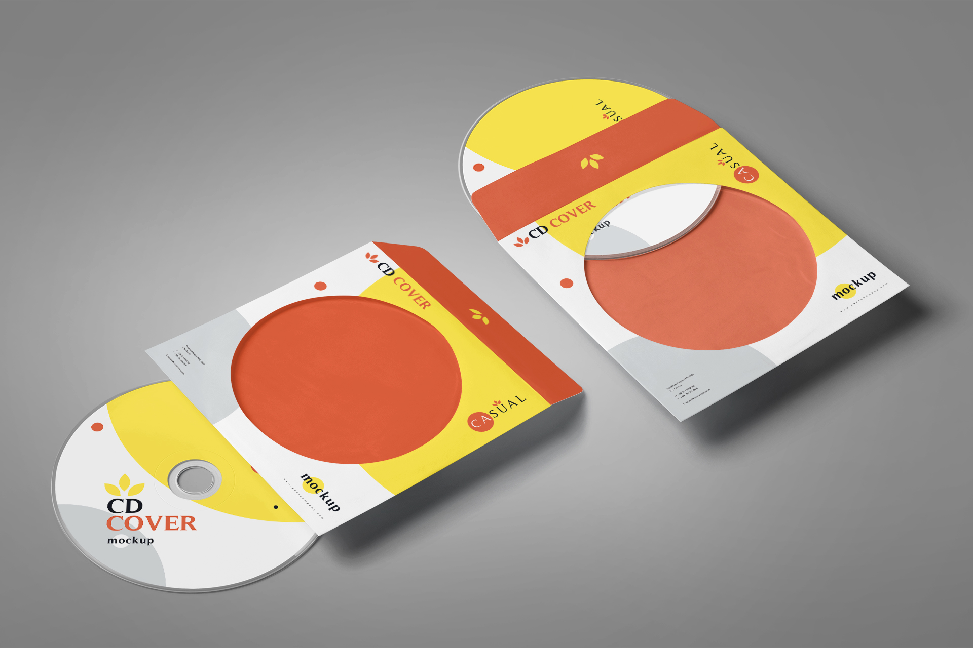 Folding CD Cover Mockup Creative Paper Sleeve