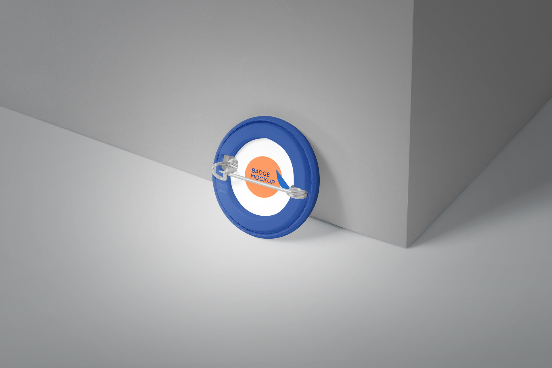 Pin Back Round Badge Mockup with Realistic Design