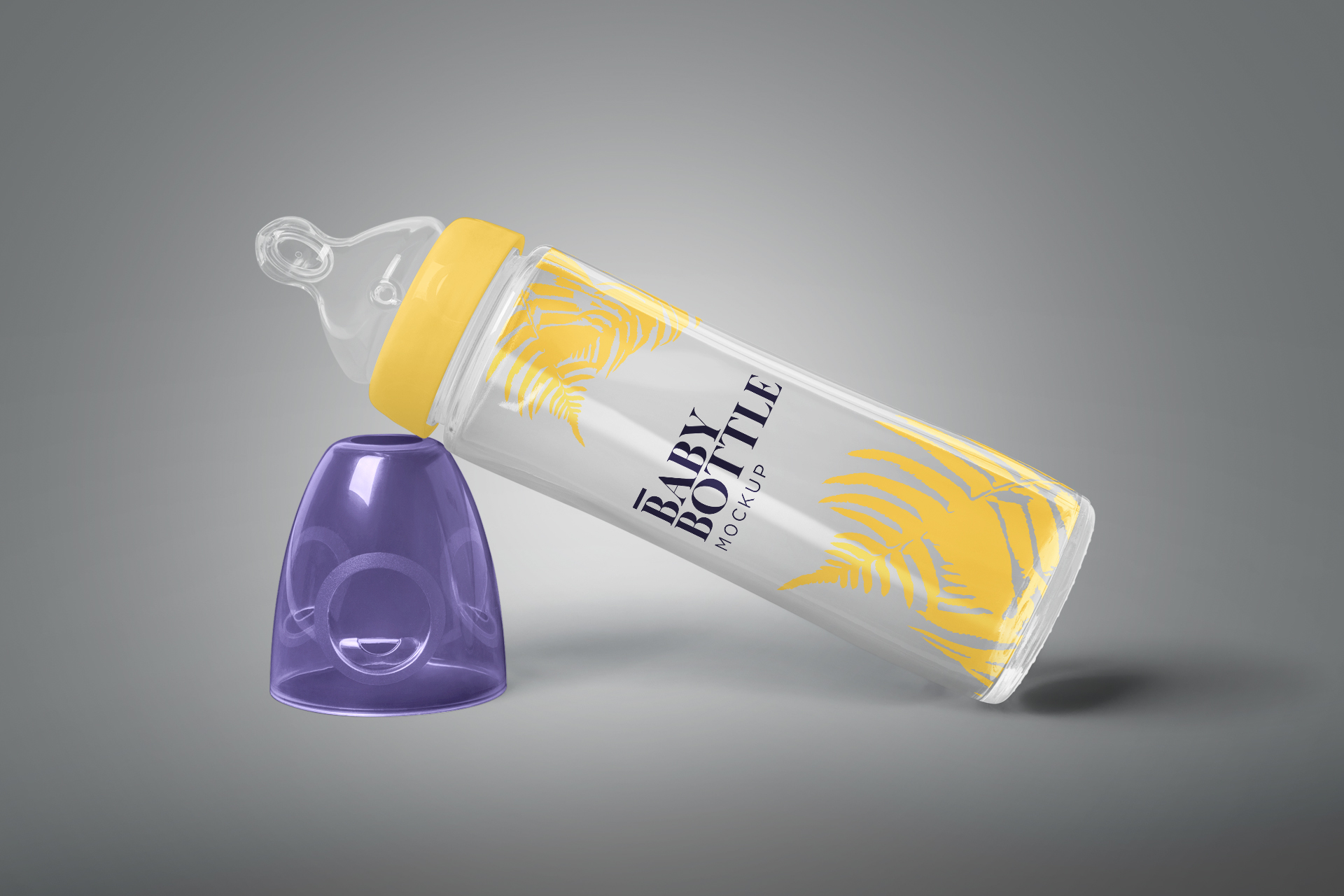 Realistic Baby Bottle Mockup with Transparent Design
