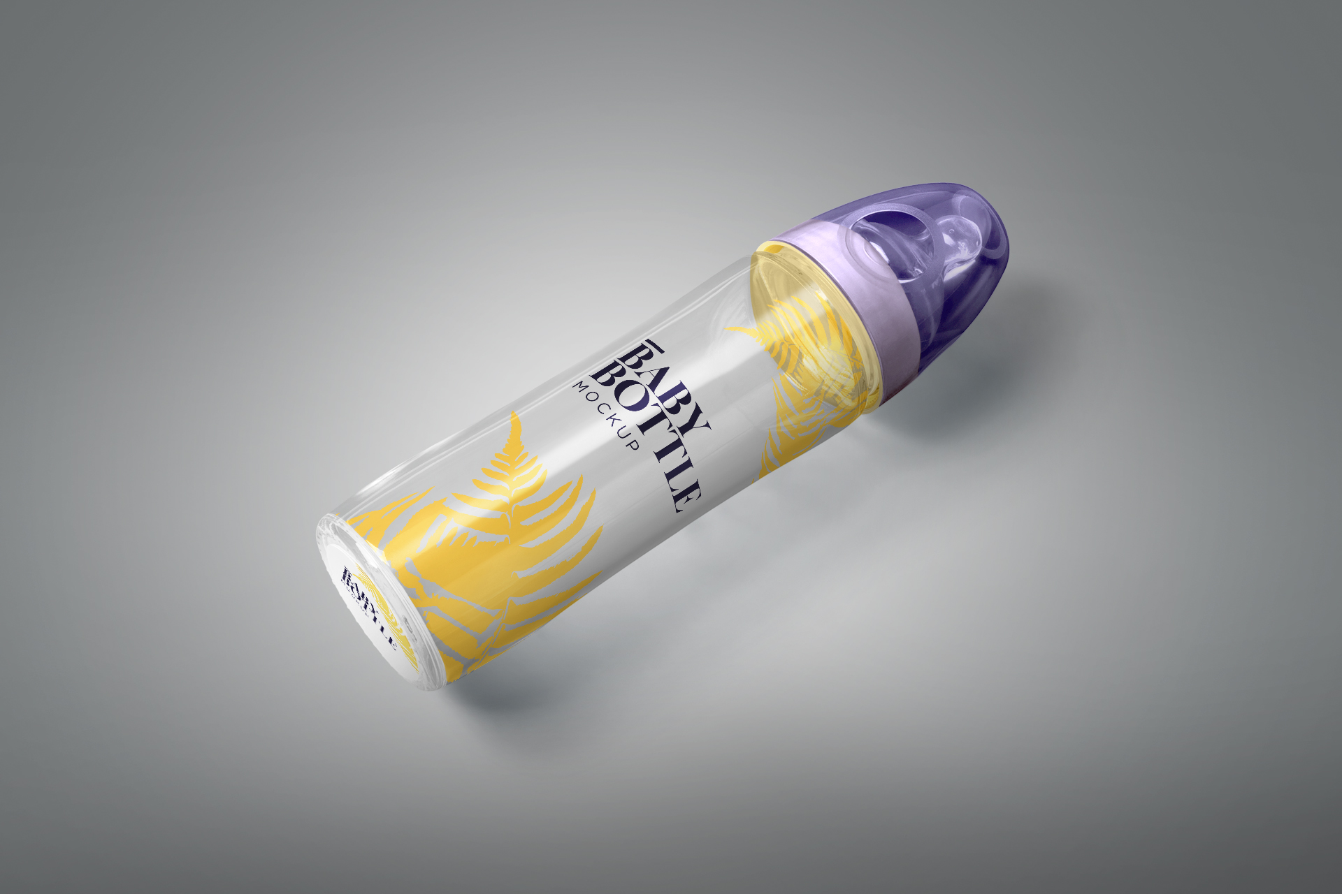 Realistic Baby Bottle Mockup with Removable Cap